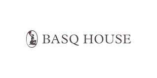 Basq House logo with a stylized house and plant illustration