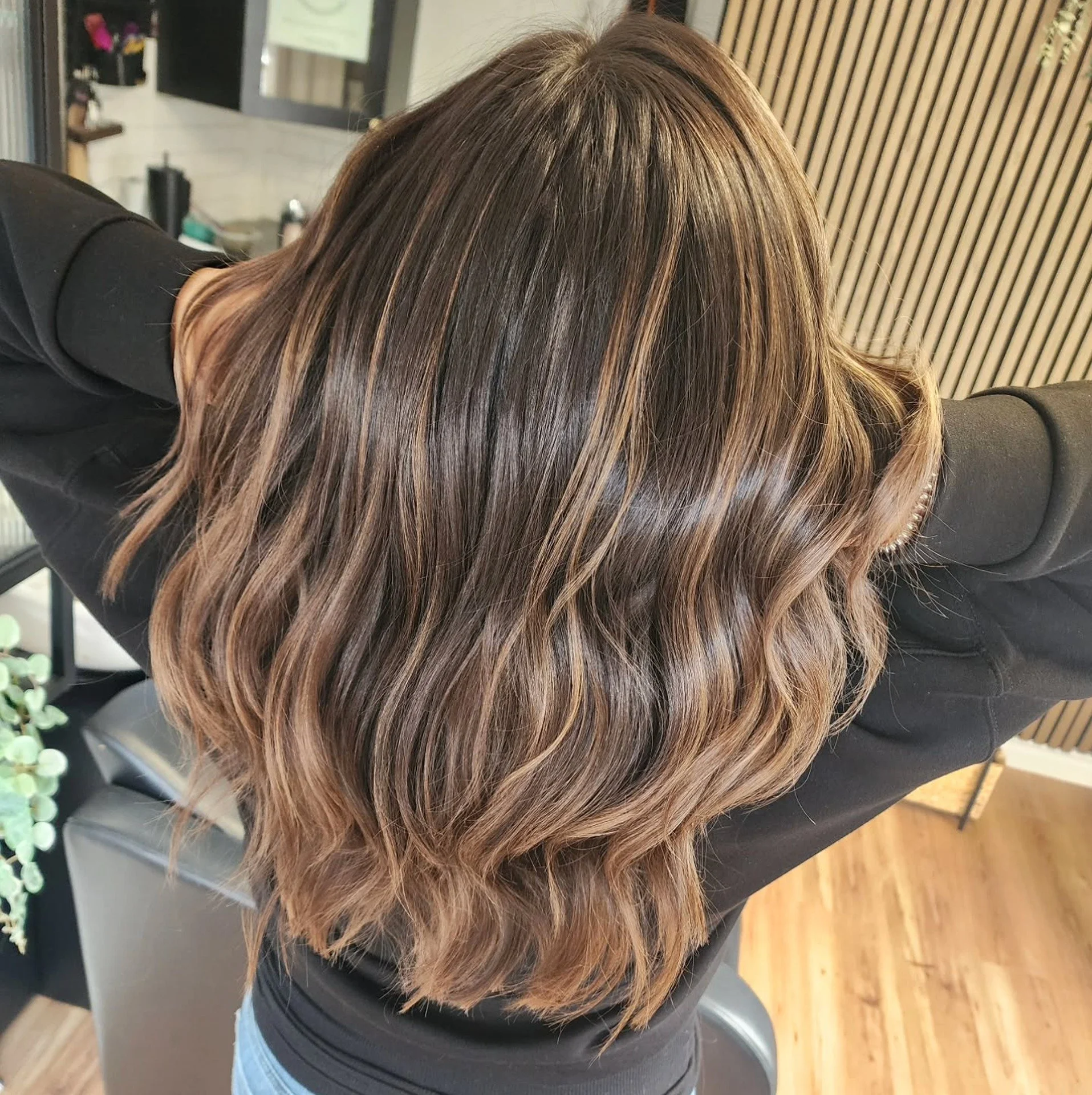 Warm balayage after visit to Marley Malcolm Hair Studio