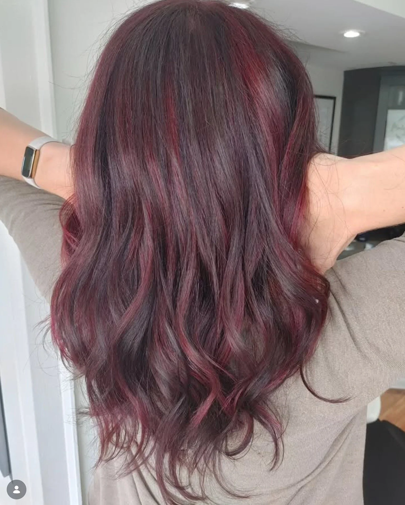 Red hair colour after visit to Marley Malcolm Hair Studio