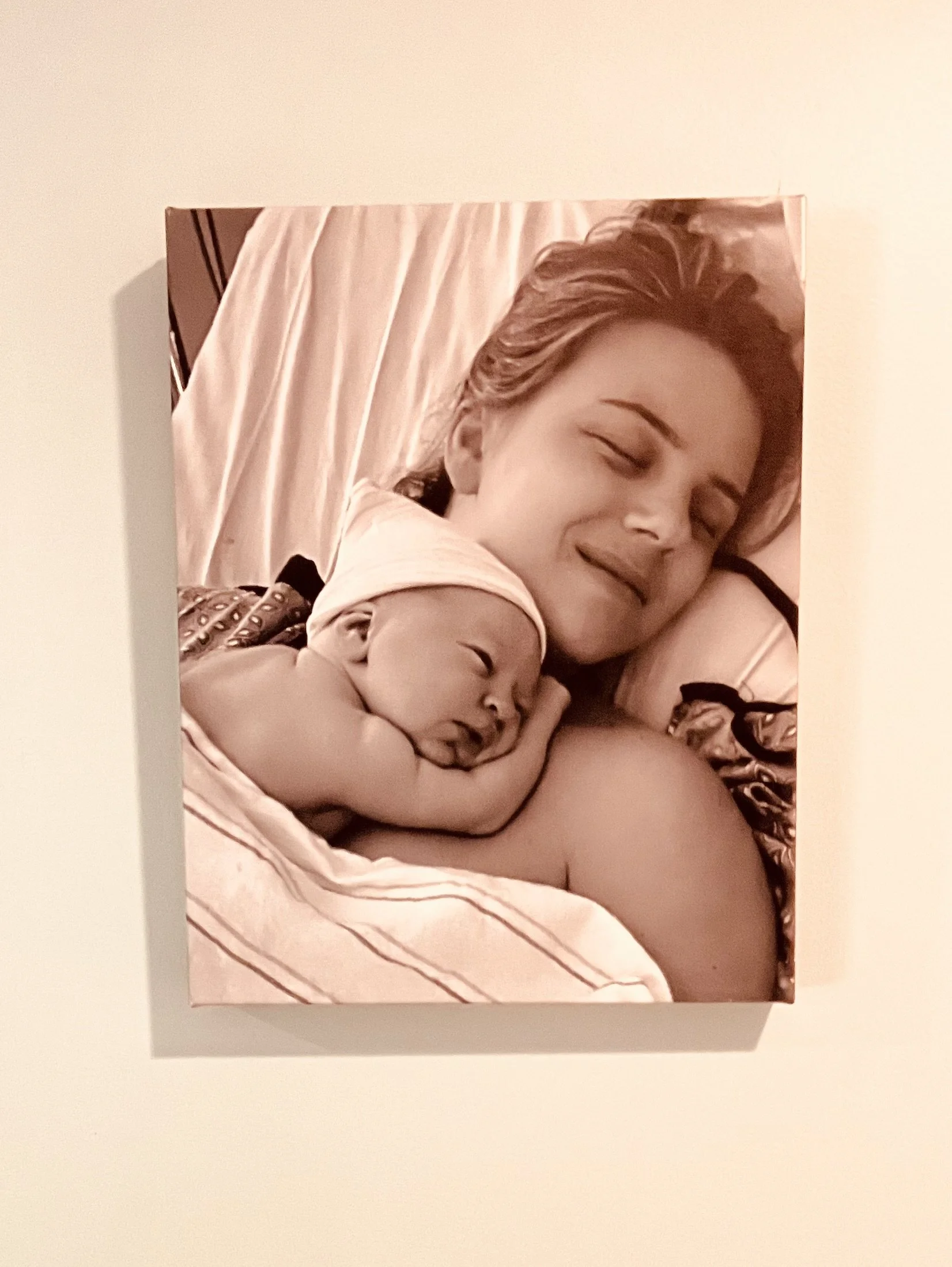 Perrin Malley, certified birth doula in Greater Boston, with her newborn son during skin-to-skin contact.
