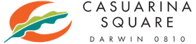 Casuarina Square shopping mall logo featuring a stylized dolphin leaping over a wave.