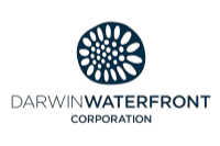Logo of Darwin Waterfront Corporation with a stylized circular water pattern and company name underneath