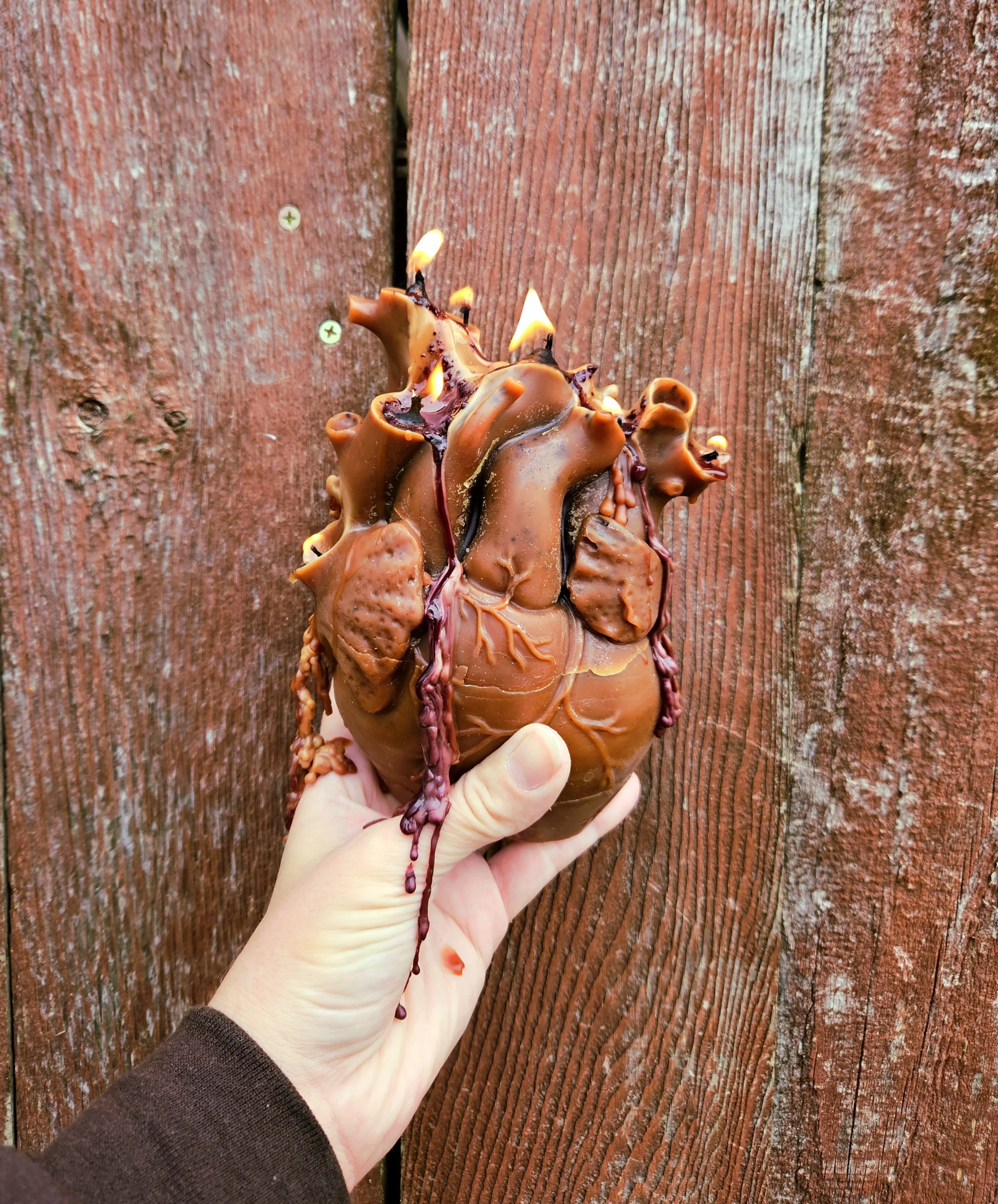 Beeswax Anatomical Heart Candle