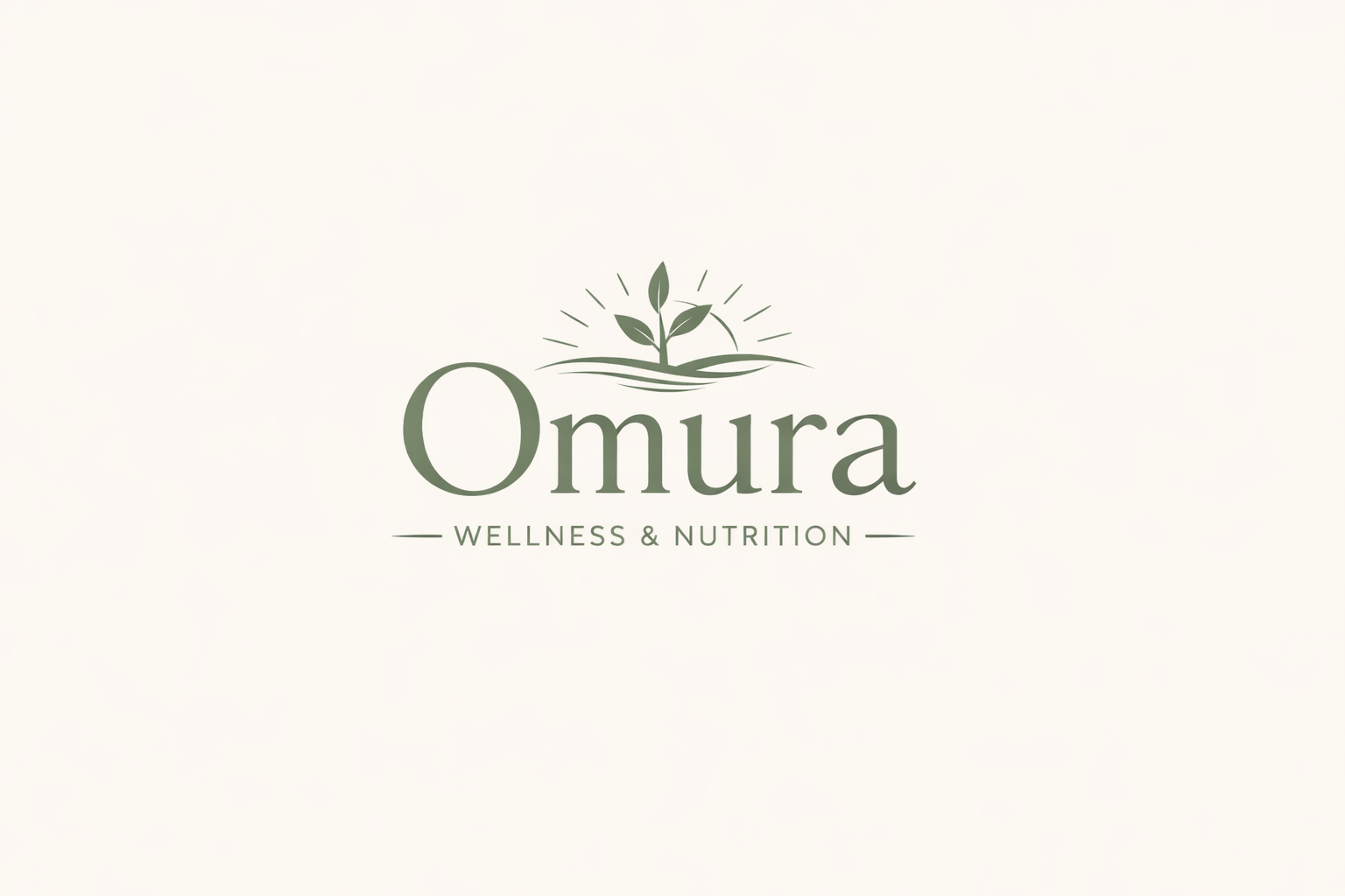 Logo for Omura Wellness & Nutrition with a plant graphic above the text