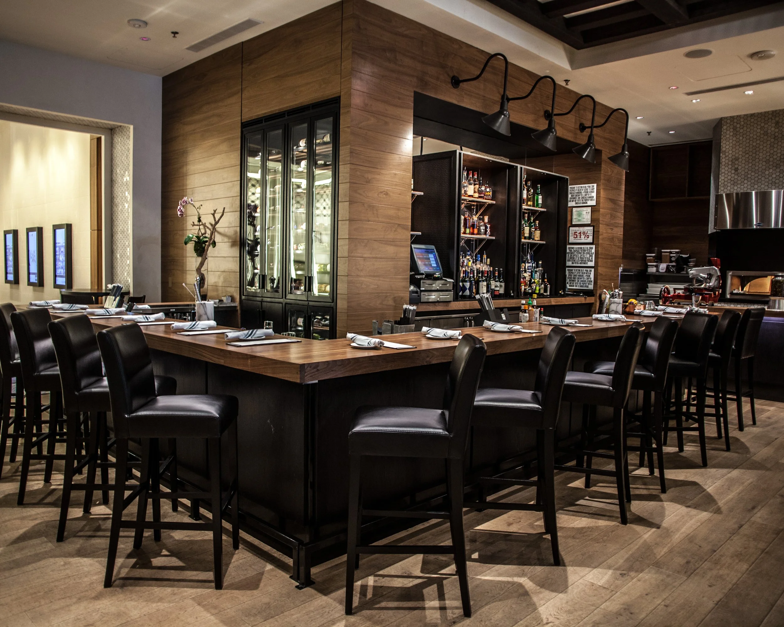 Integrated reach in wine cabinet