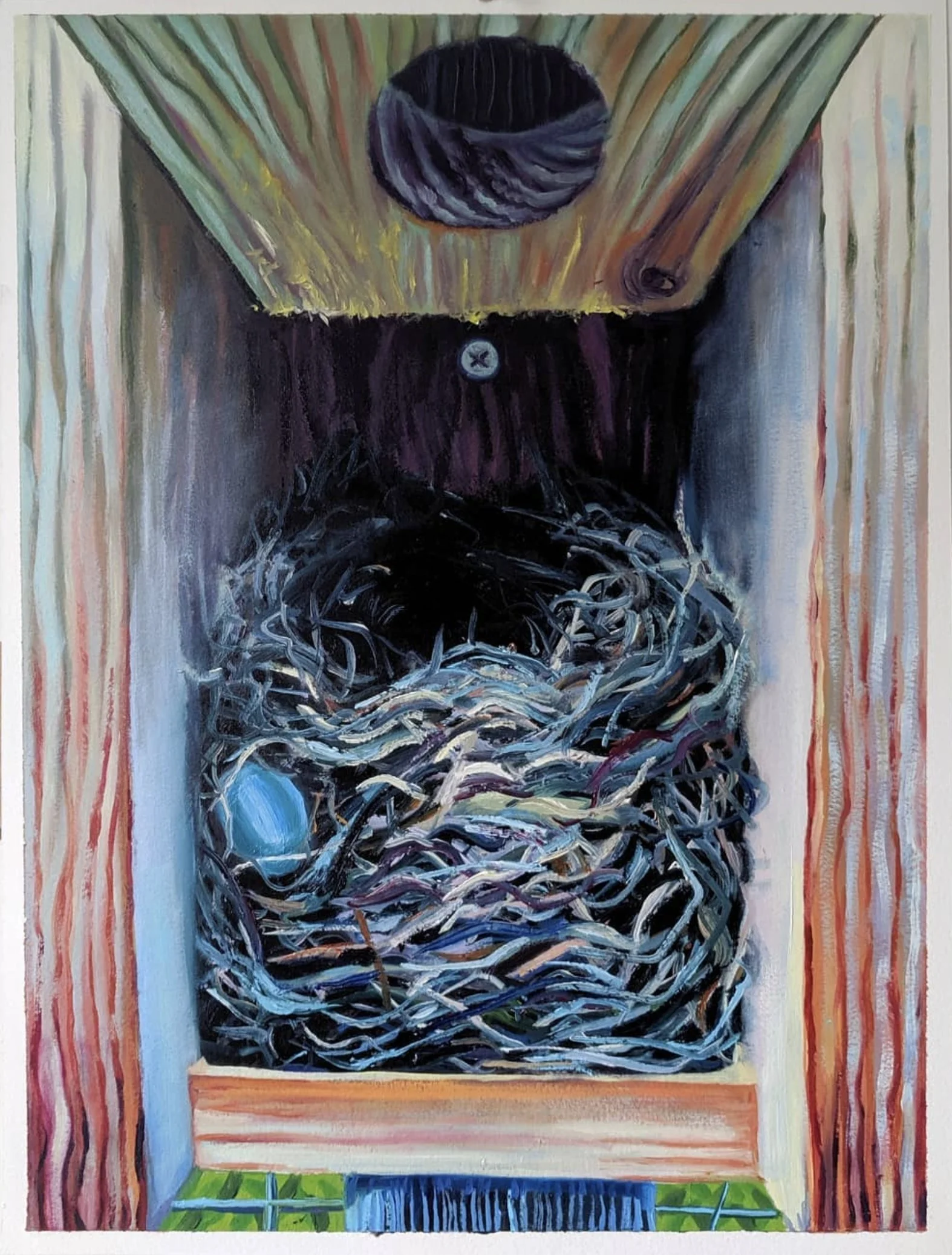 Nest, Oil on paper,  16" x 12"