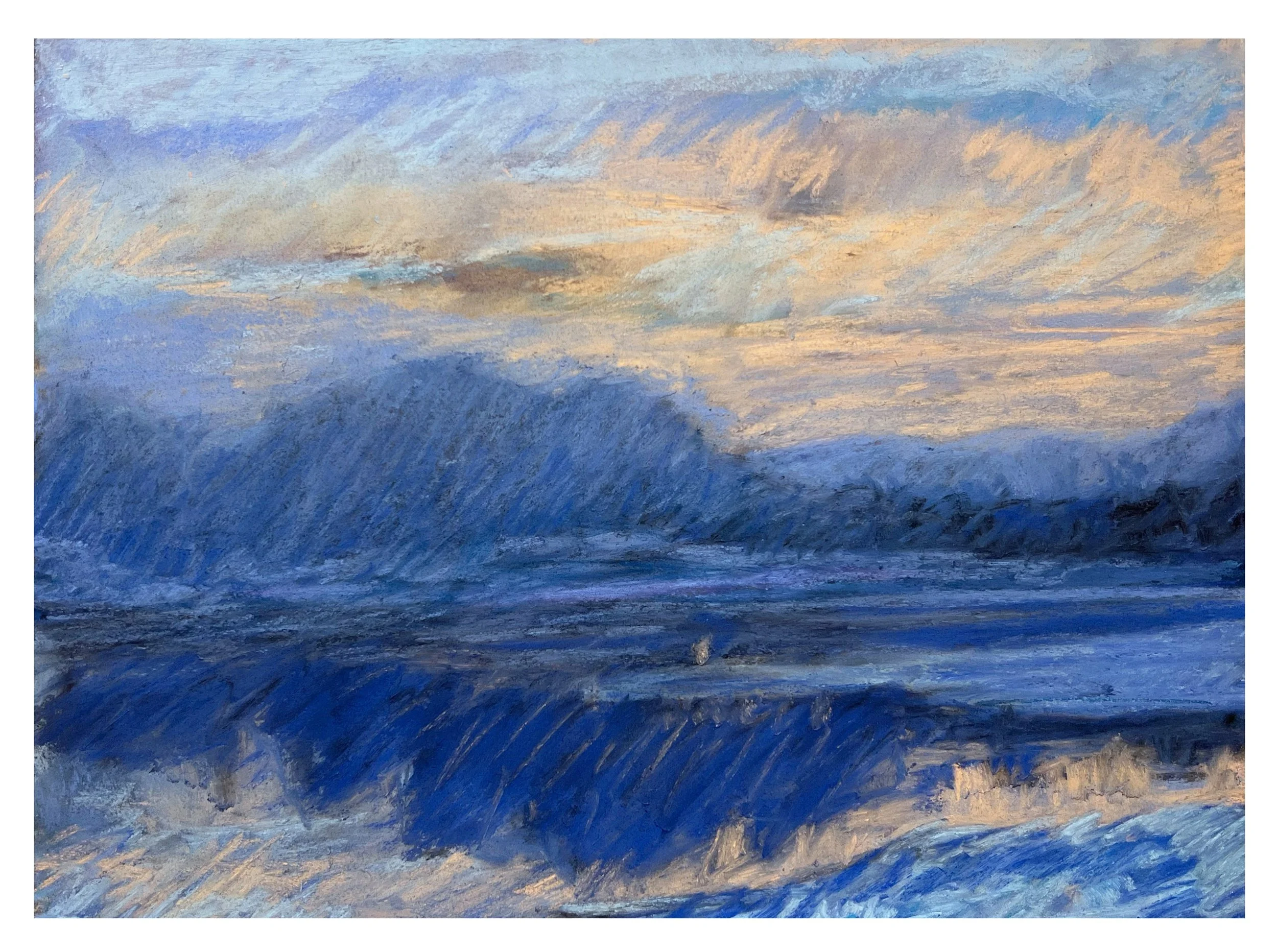 At the lake, Pastel on paper, 9" x 12"