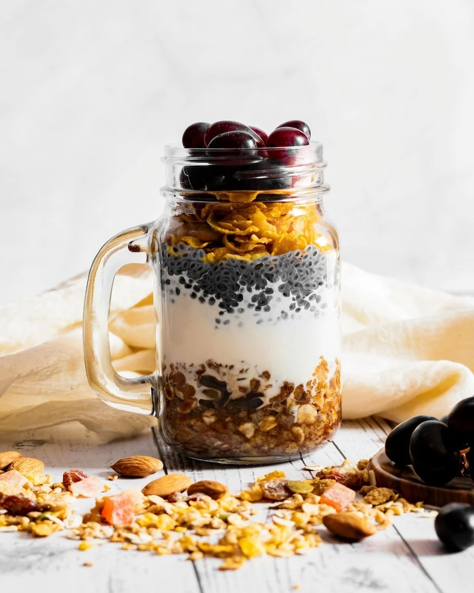 Balanced meal in a jar representing practical nutrition and structured health support