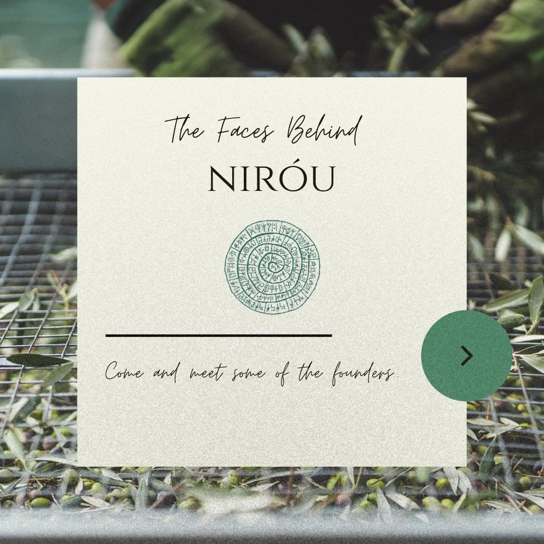Meet SOME of the NIR&Oacute;U team.

Meet the family.... a few at a time. 🌿 NIR&Oacute;U has a big table, and we want you to actually remember who's who. Starting with Stavros &amp; Karlie. 

#nirou #nirouwellness #extravirgin #oliveoil #wellness #h