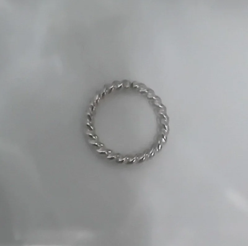 940 Argentium Silver Twisted Spiral Open Universal Hoop 16G 10mm