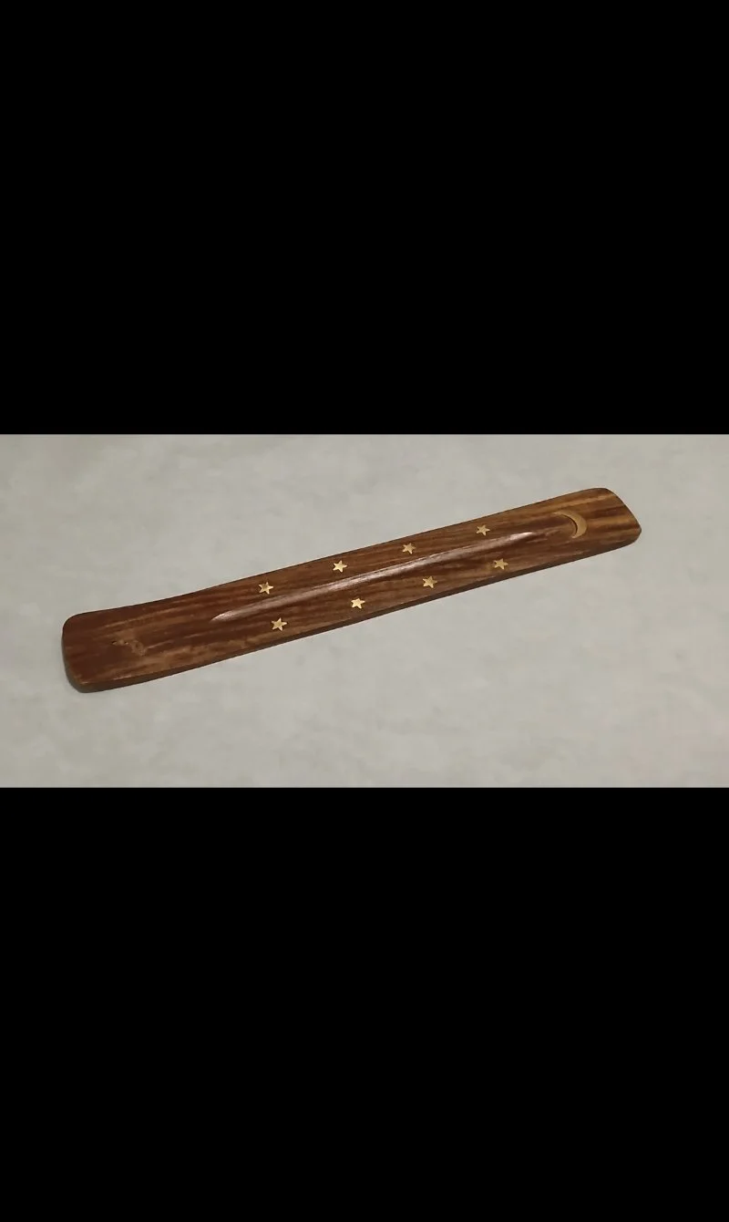 Wooden Incense Holder • Moon Decorated