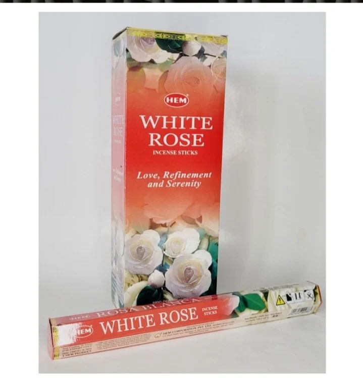 HEM White Rose • 1 Hex Package of 20 Sticks of Incense