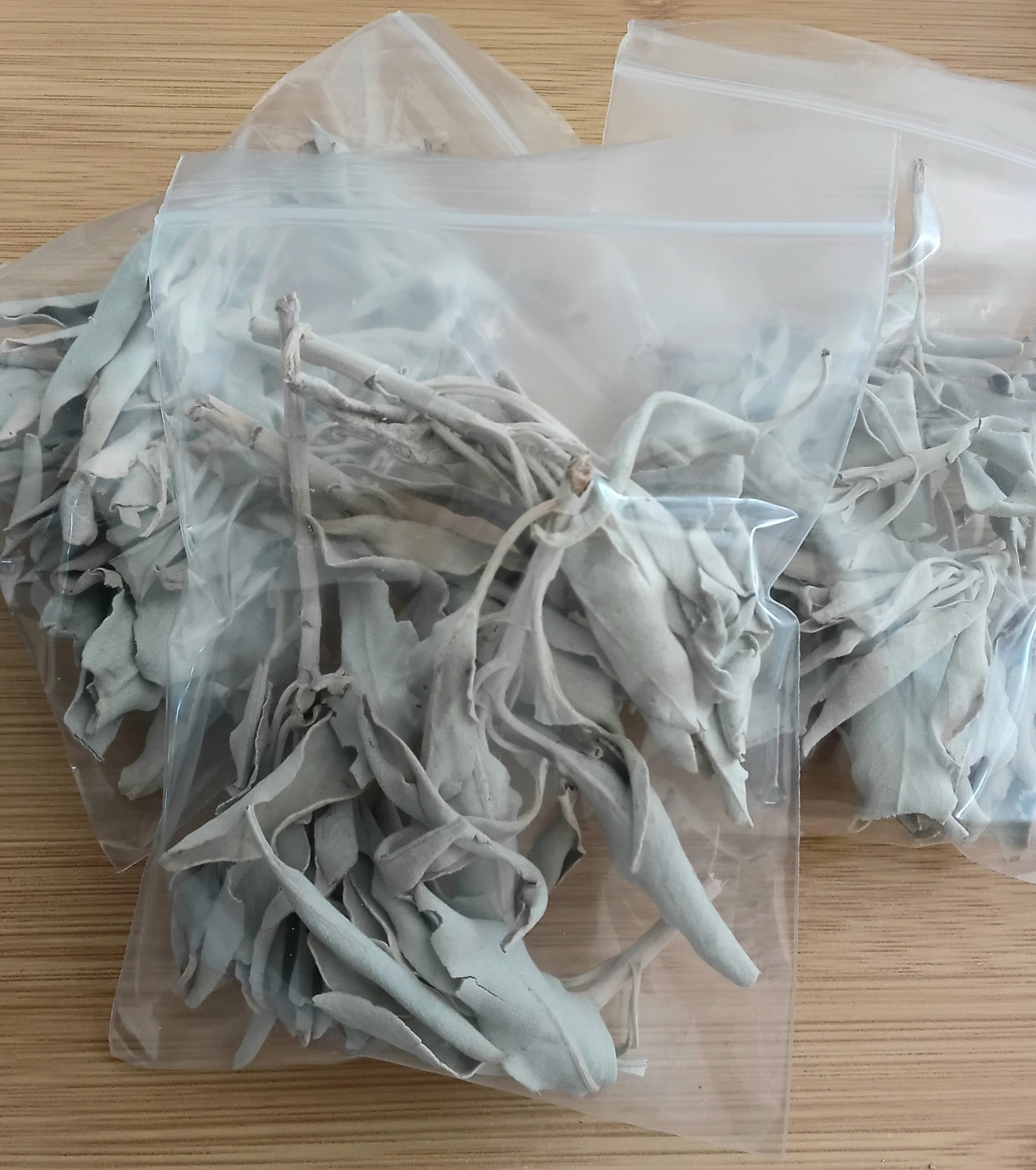 10g Pack • Dried California White Sage Clusters Leaves & Stems