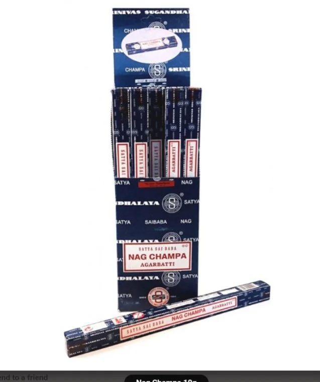 SATYA Sai Baba NAG CHAMPA AGARBATTI • 1 (10g) Package of Incense Sticks