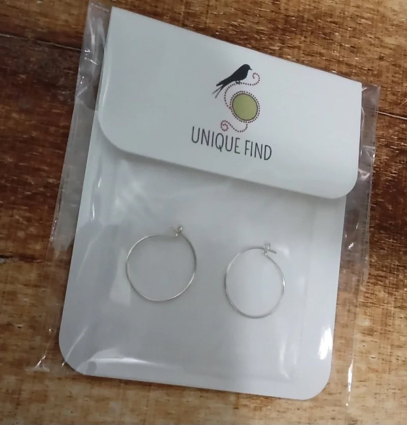 925 24G Sterling Silver Wire Hoops 15mm