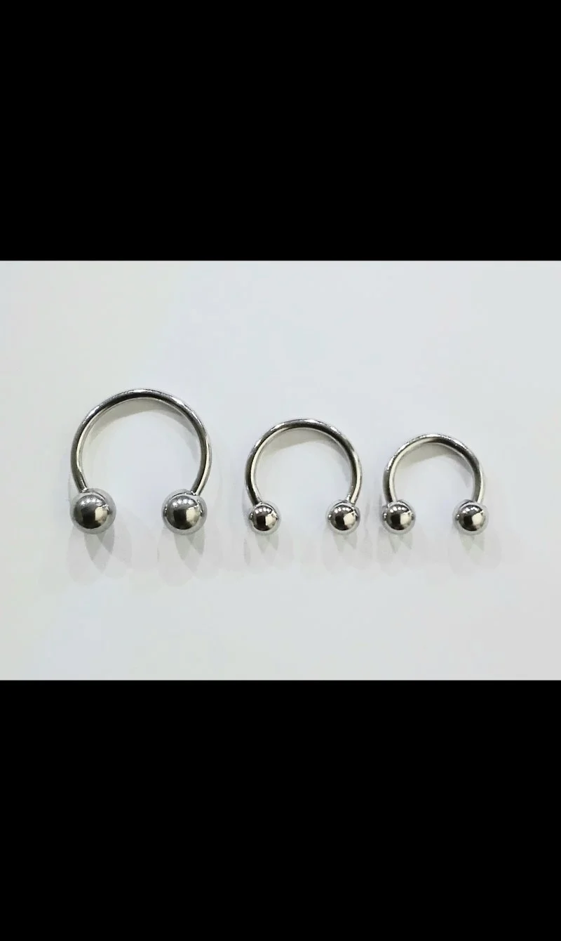 3PC Set • Surgical Steel Classic Horseshoe Bars Universal Piercing • 6mm, 8mm, 11mm ID 18G
