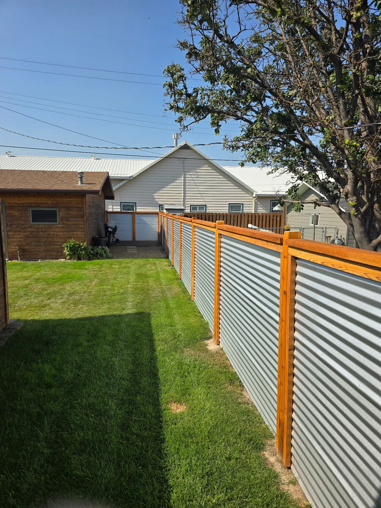 Wood & Metal (Corrugated Panel) Fencing