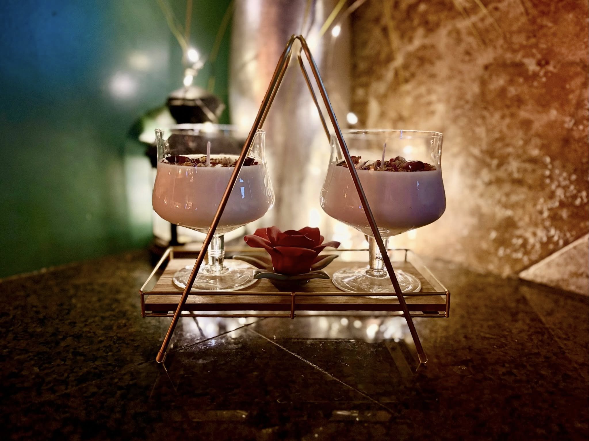 Vintage Glass Candle Set