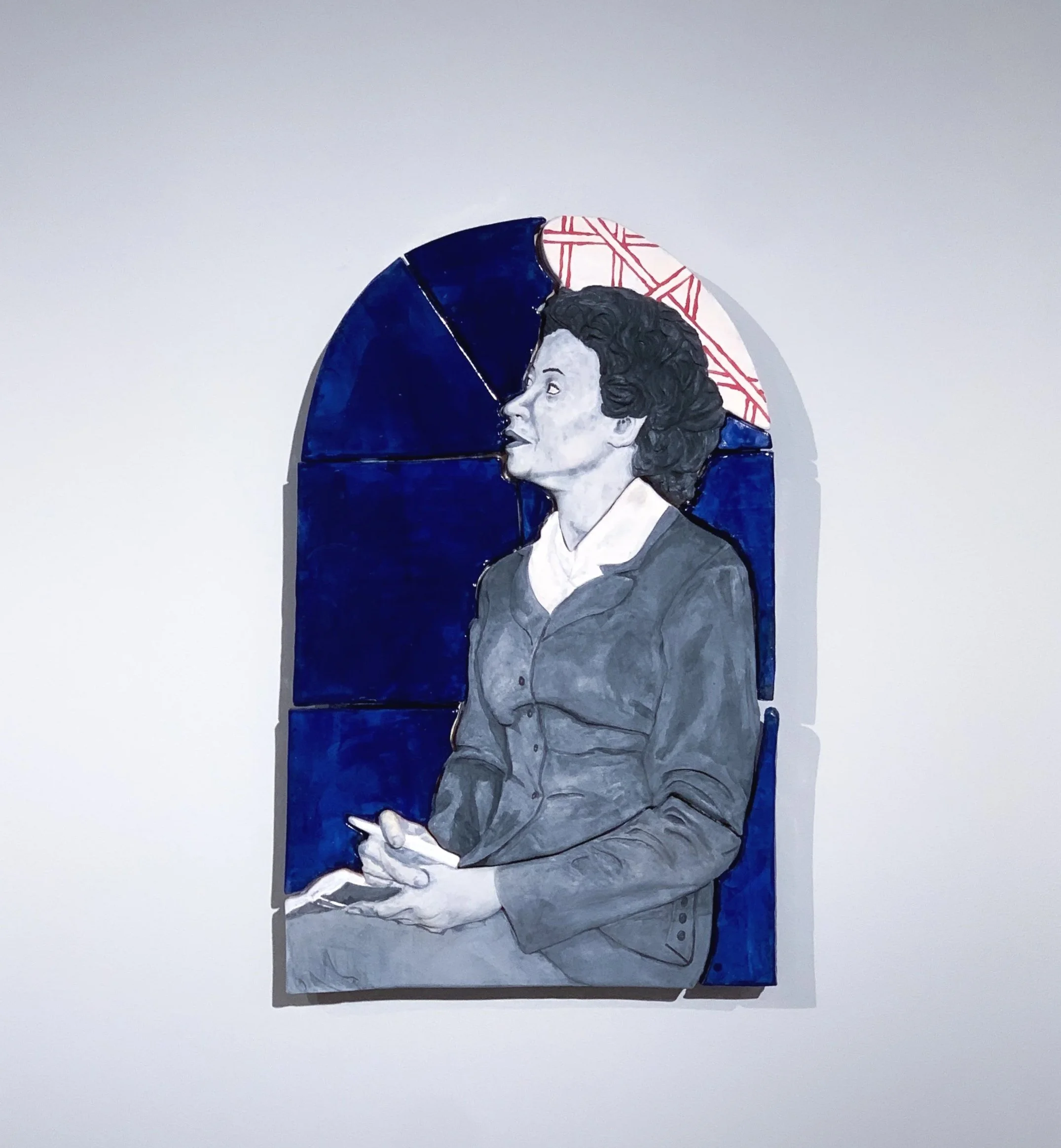 Daisy Bates, Glazed and Painted Earthenware, 20"H x 12"W x 2"D, 2024