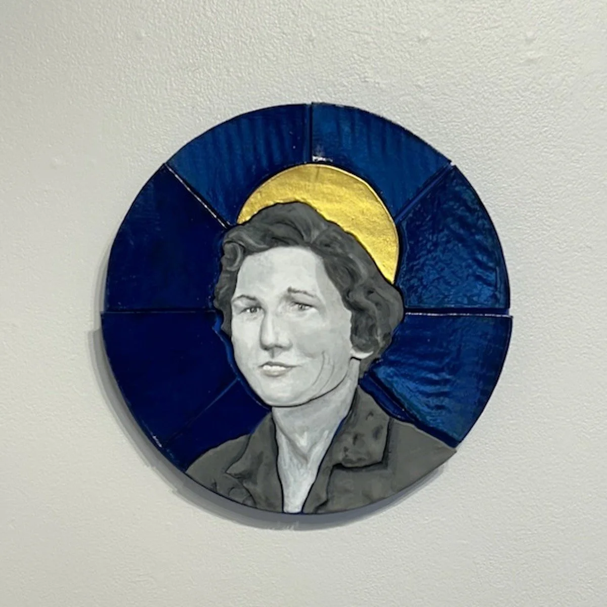 Arlie Faye, Did You Ever Really Go Away?, Glazed and Painted Earthenware, 15"H x 15"W x 1.5"D, 2025