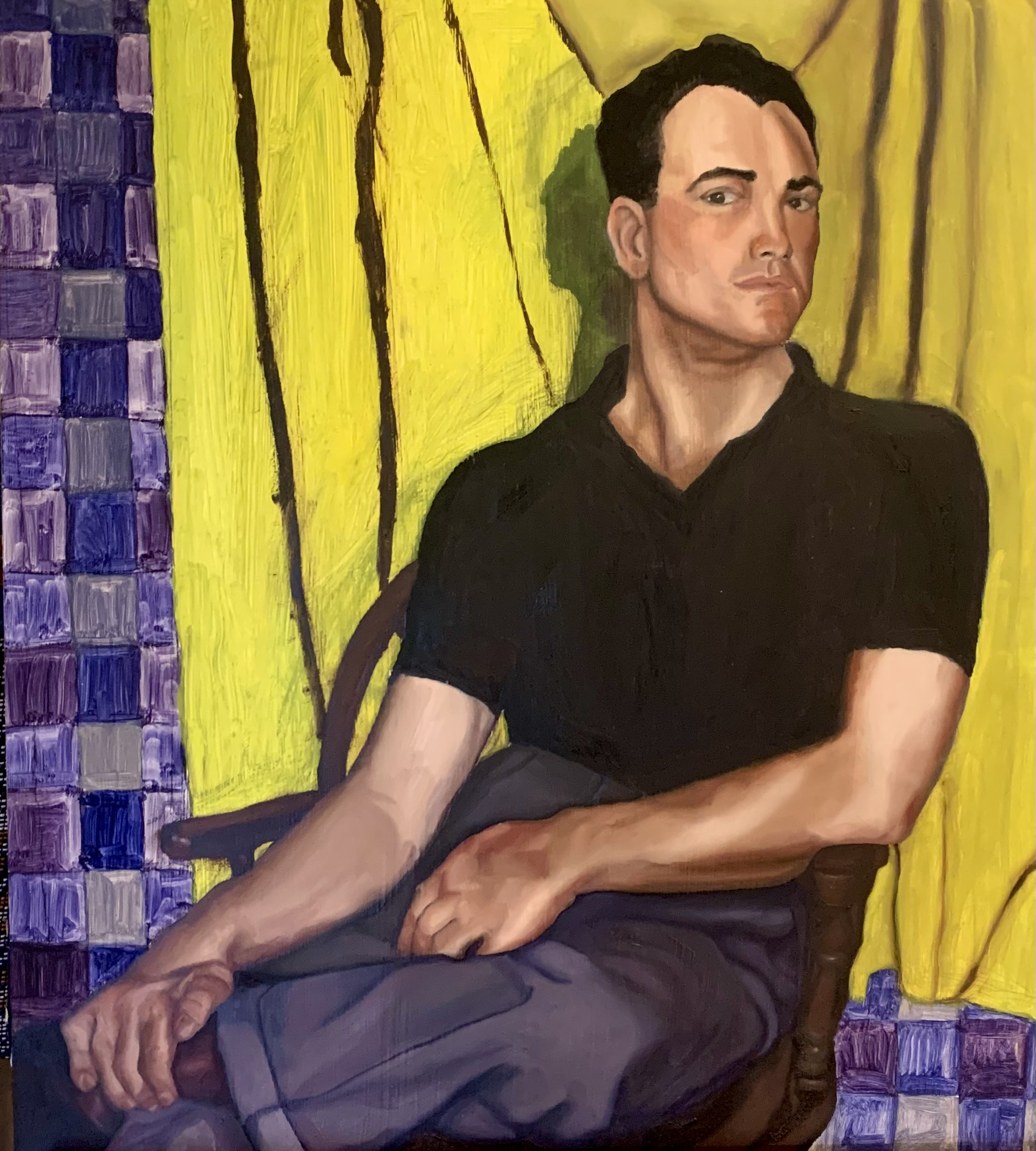 Master Copy of Luigi Lucioni's "A Portrait of Bob", Oil on Panel, 21"H x 18.5"W, 2021