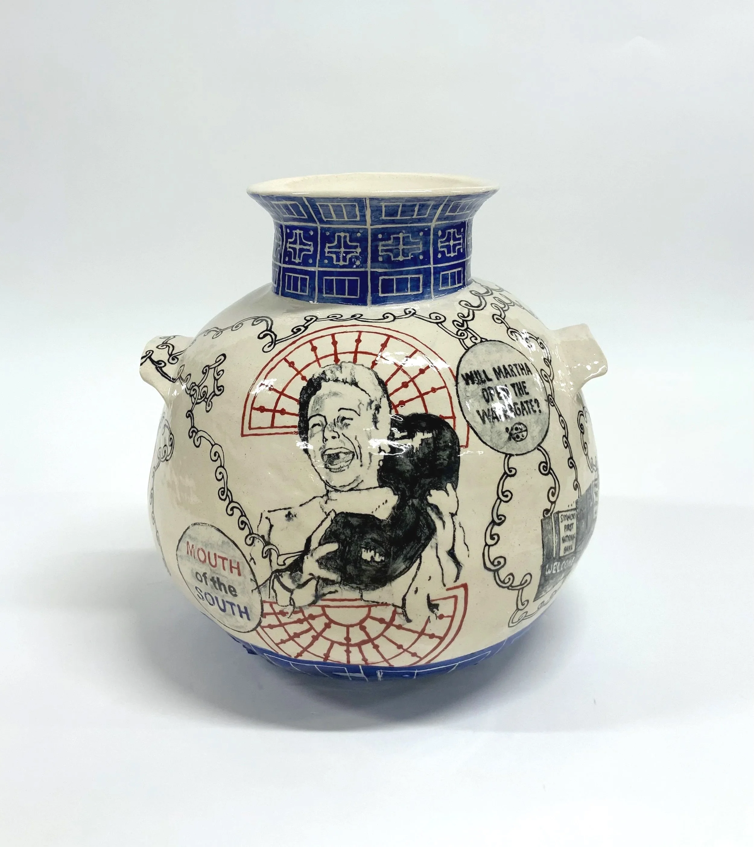 Martha Mitchell, Glazed Stoneware, 13.5"H x 13.5"W x 13"D, 2022