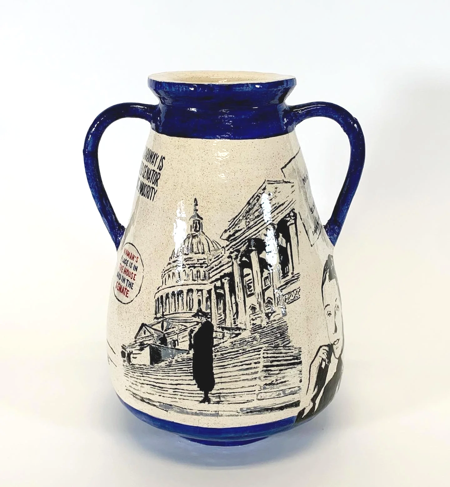 Hattie Caraway, Glazed Stoneware, 14"H x 10"W x 9"D, 2023