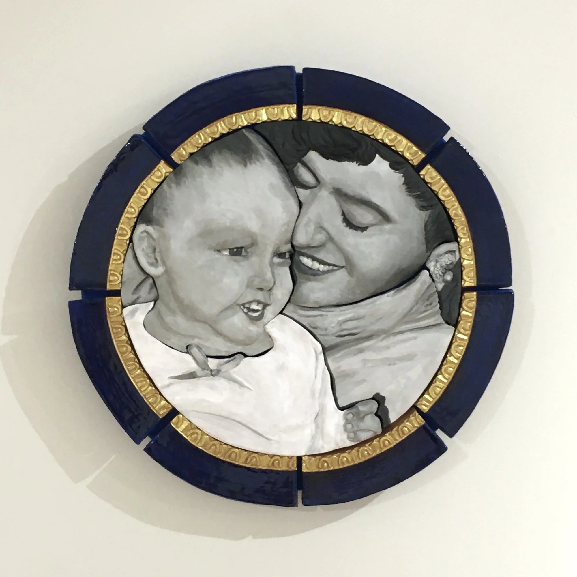 This is My Favorite Photo of Us, Glazed and Painted Earthenware, 16"H x 16"W x 2.5"D, 2025