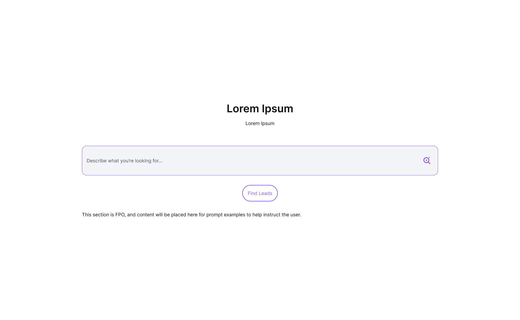 Search setup