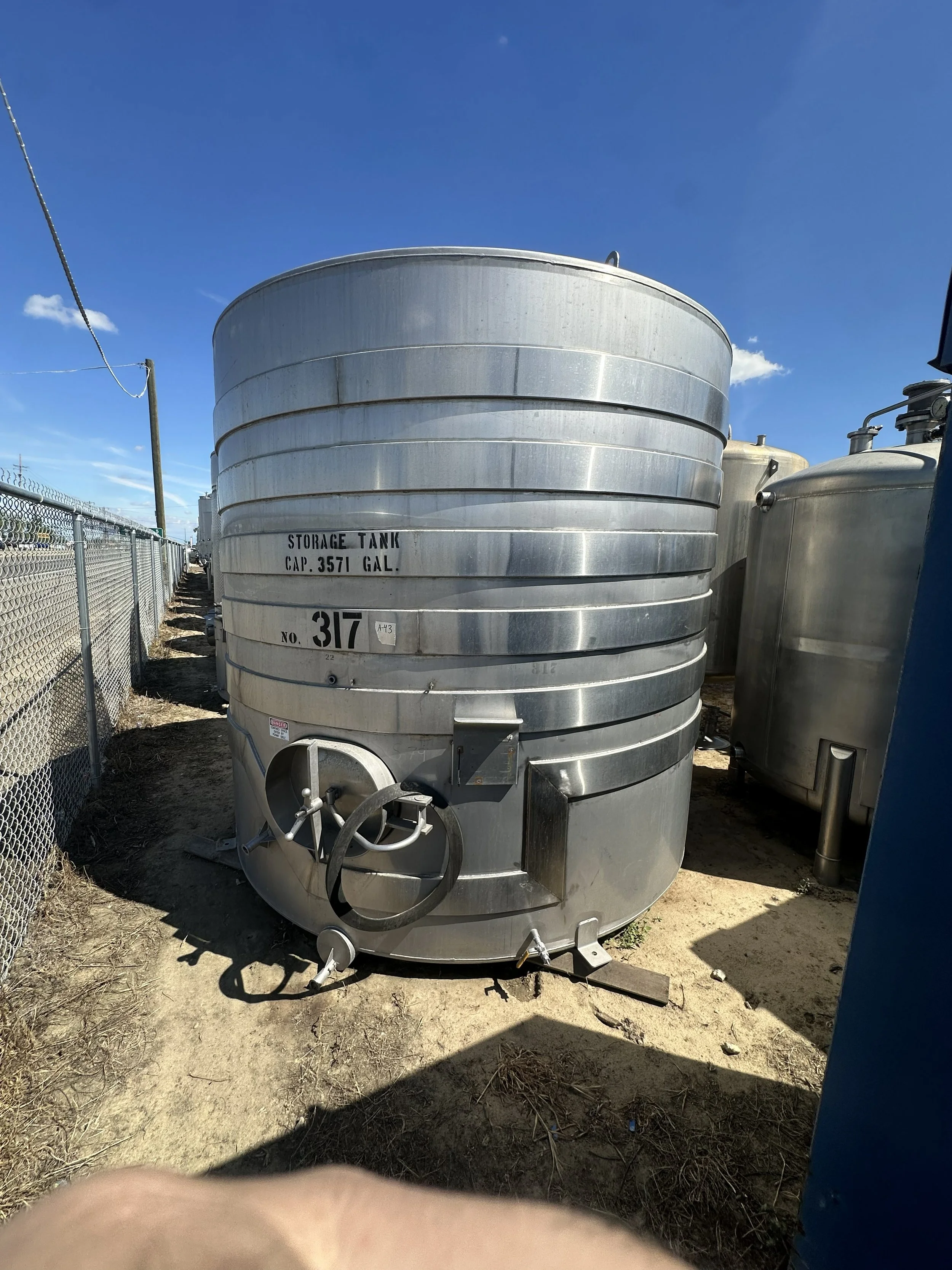 A43 2026 stainless 3,500 gallons food grade with channel jackets