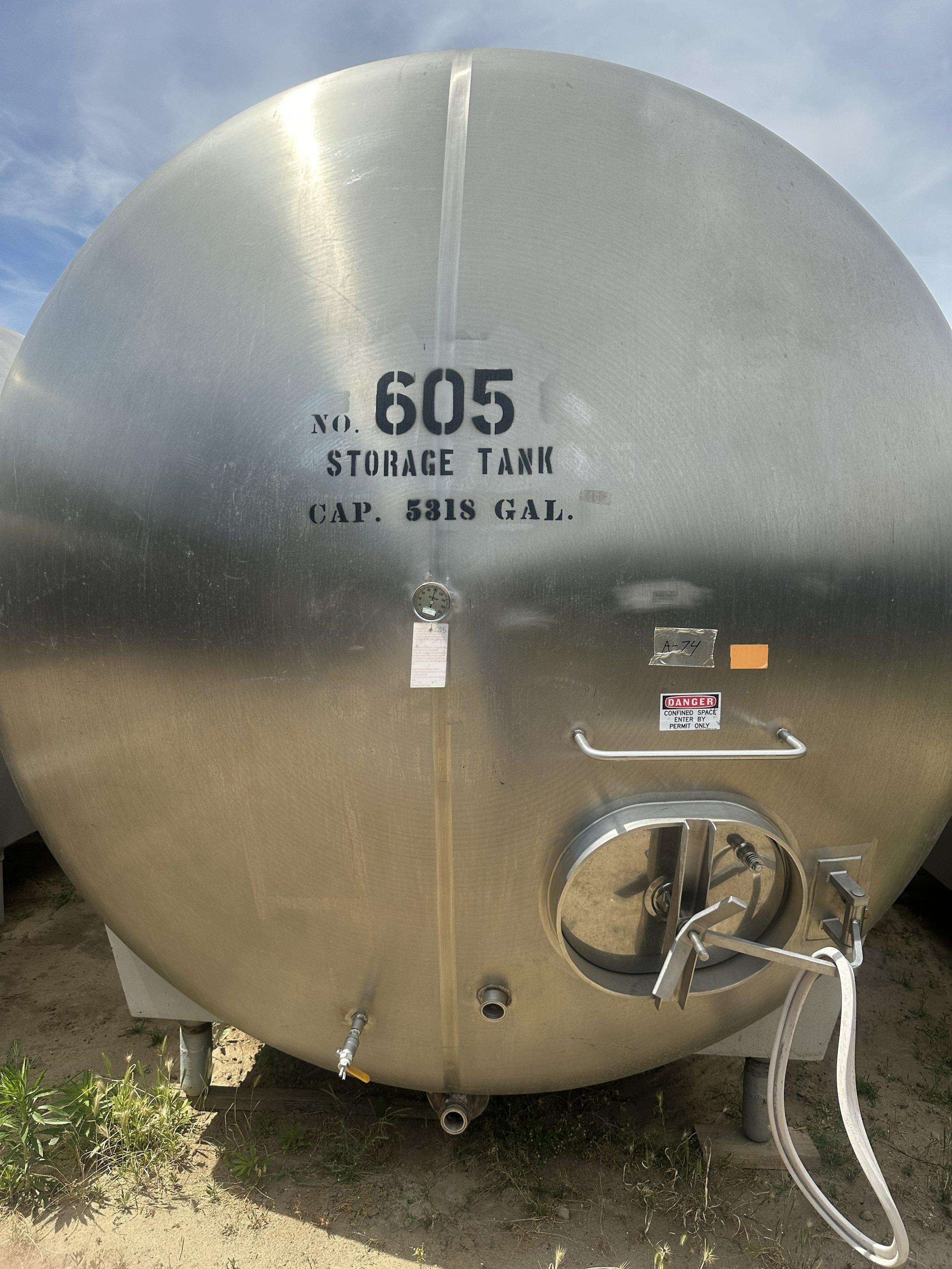 A74 2026 stainless 5,300 gallons wine food grade tank