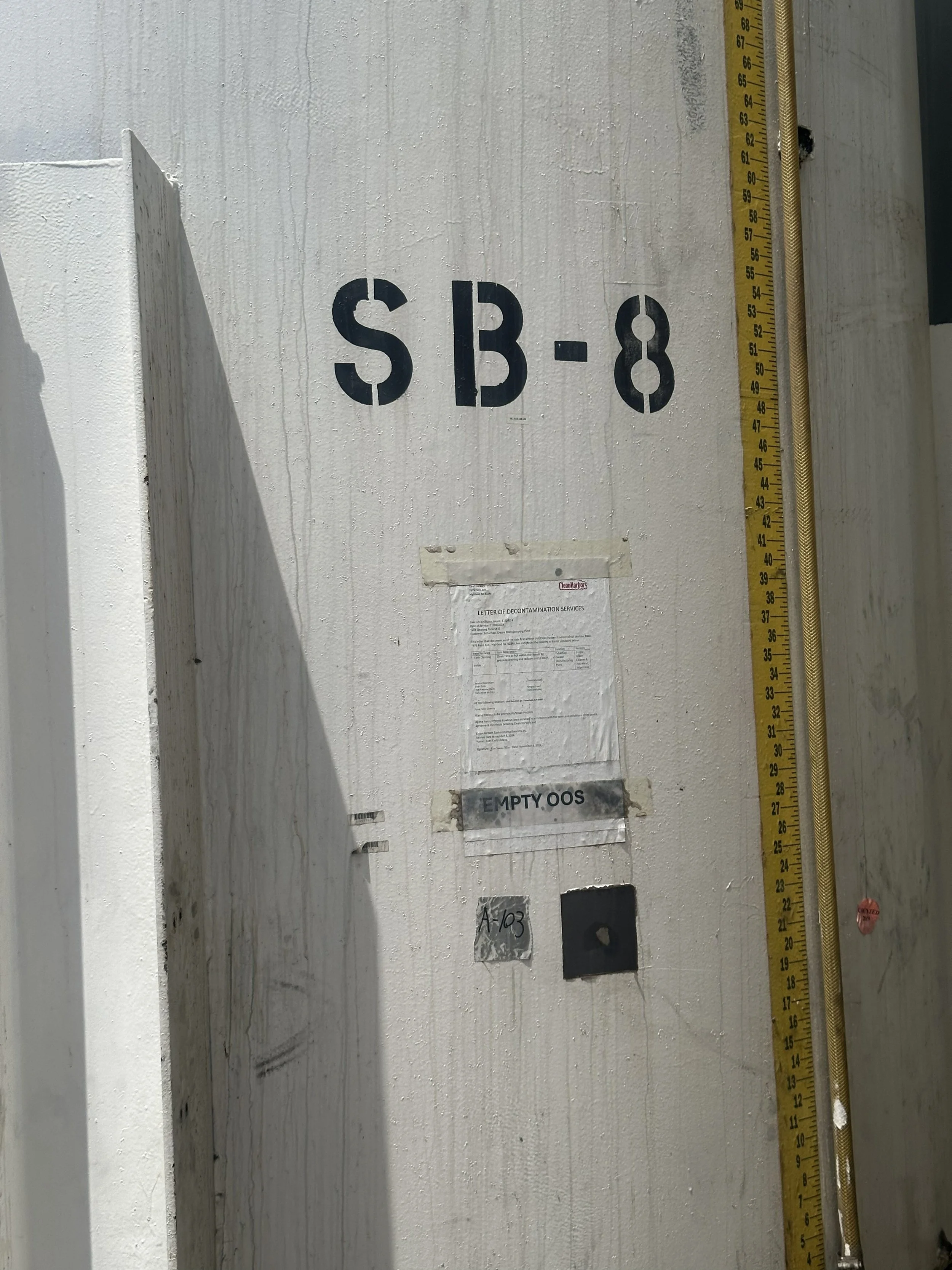 A103 2026 5000 gallon lube/oil tank