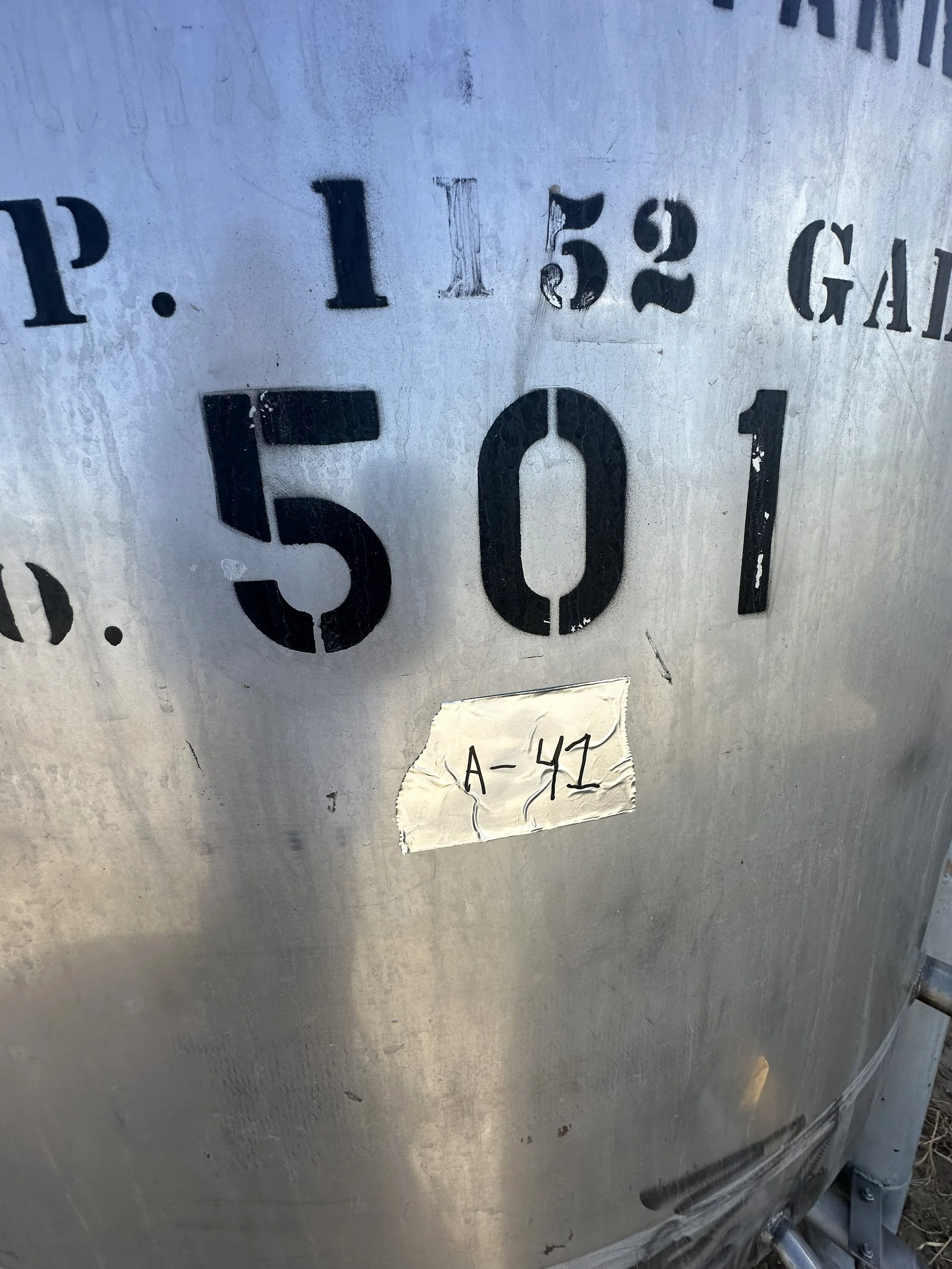 A41 2026 stainless 1,100 gallons dish bottom, food grade