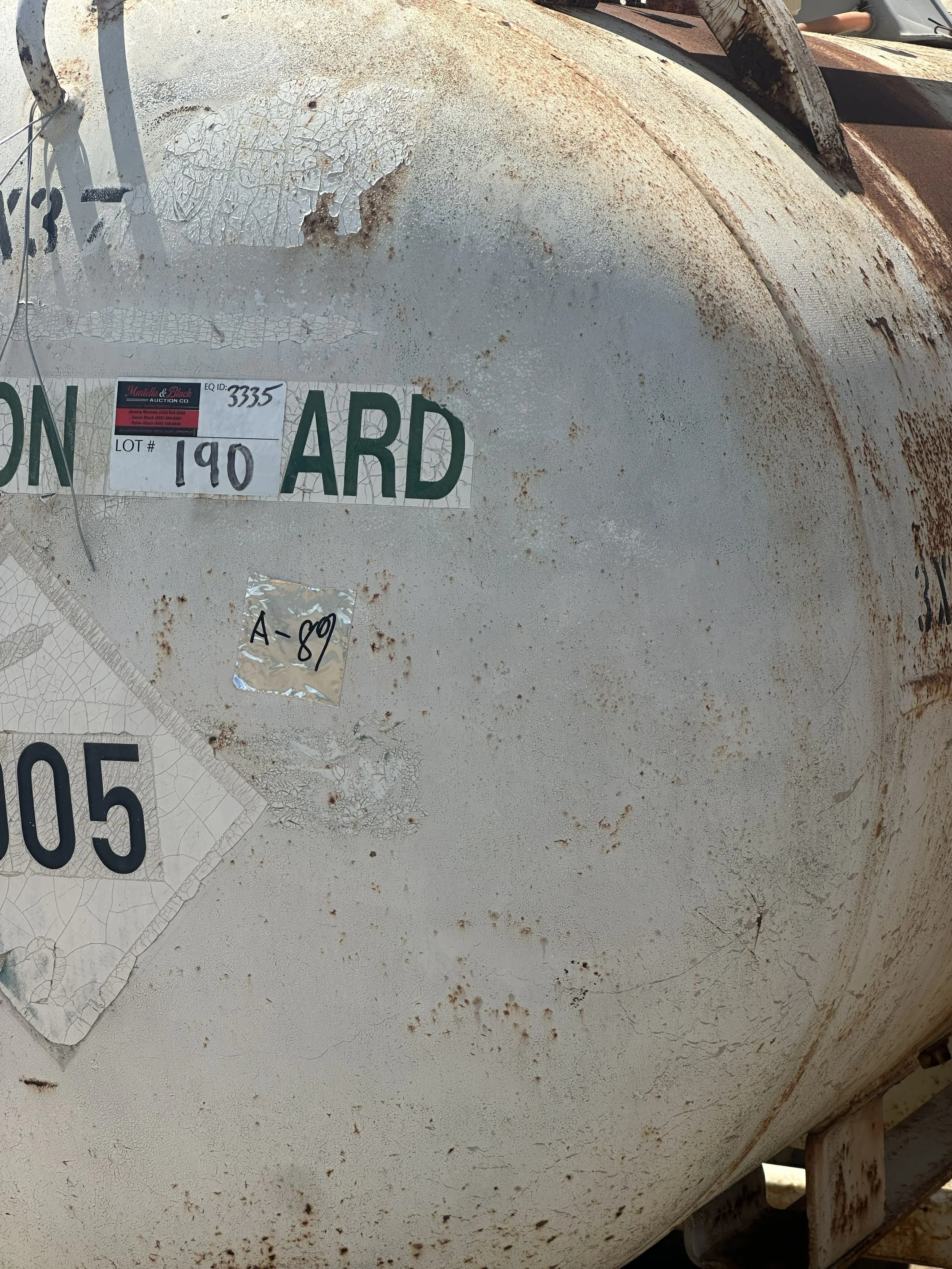 A89 2026 1,000 gallons anhydrous ammonia pressure vessel
