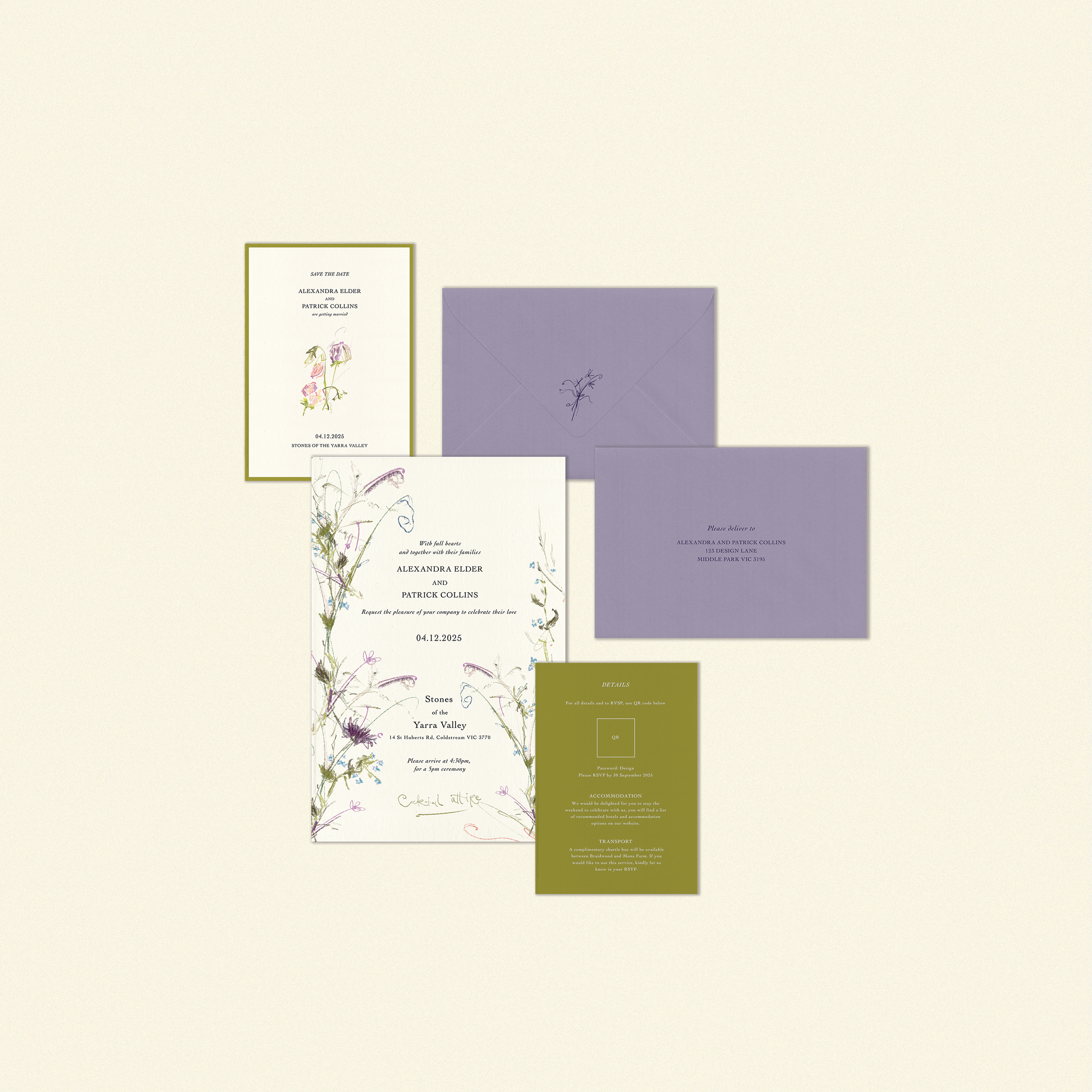 E.E Cummings Invitation Suite Templates (Option A)