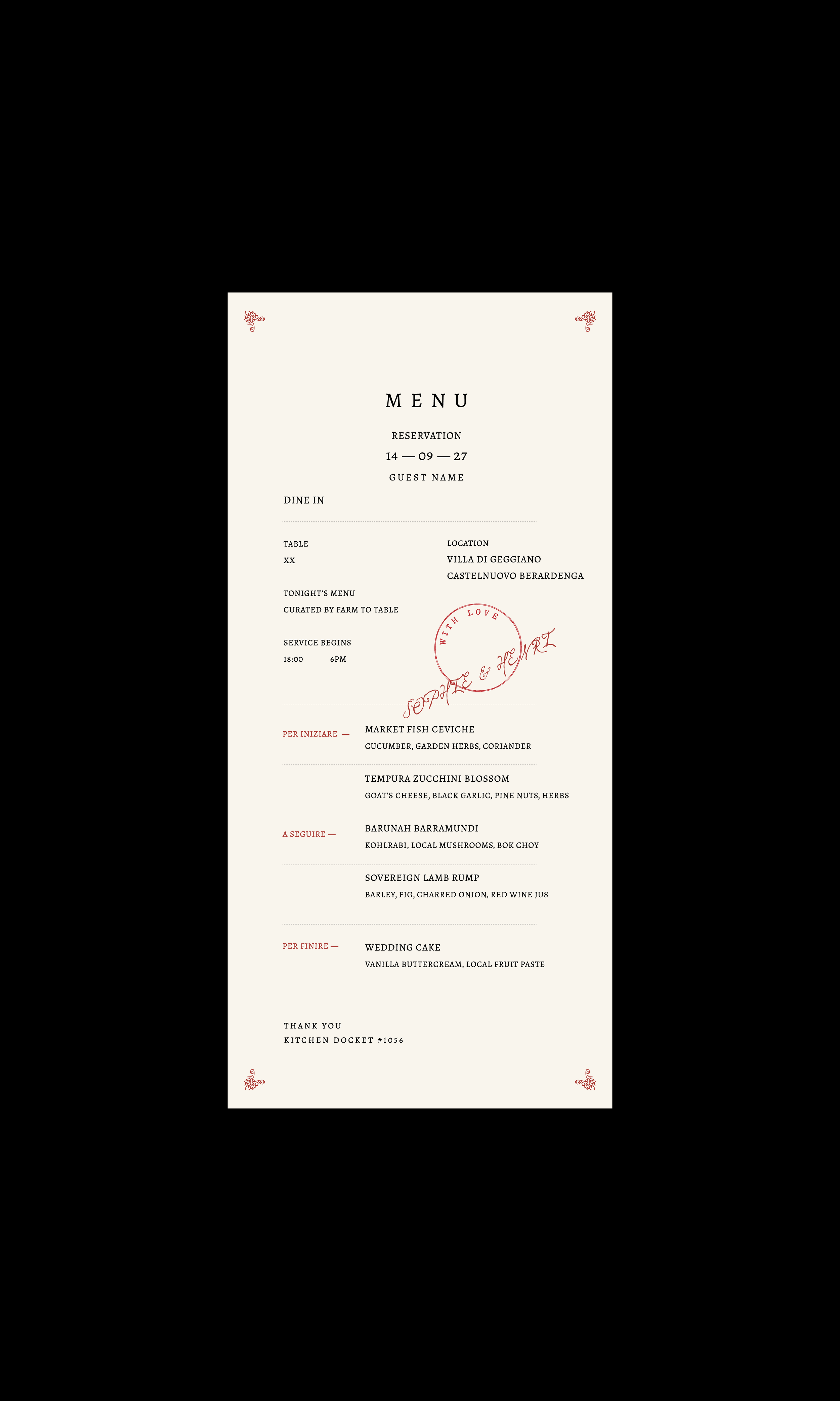 Éclat d’Ornement Food Menu Template (Option C)
