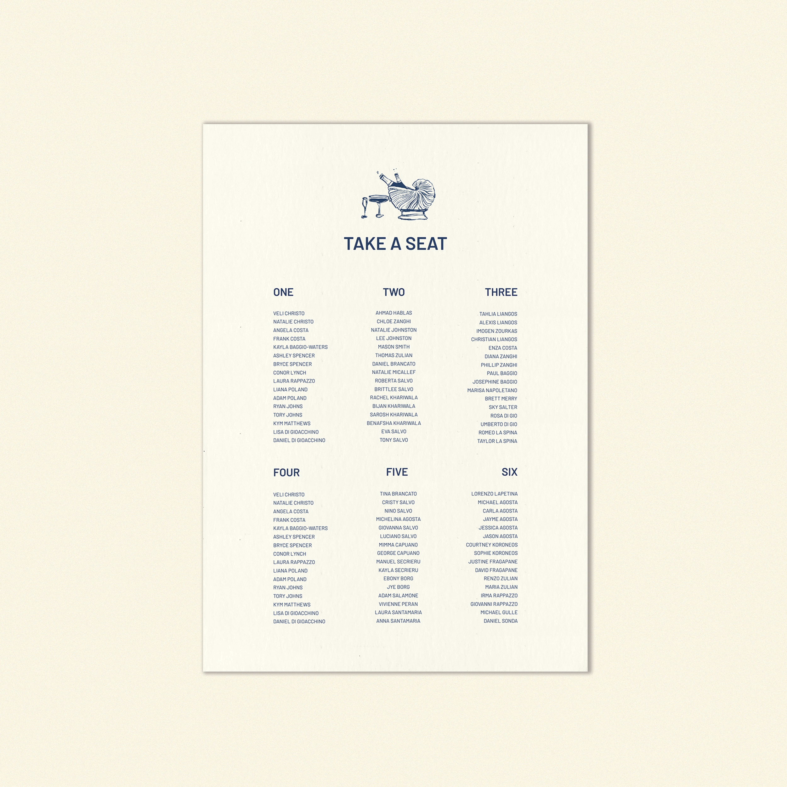 W.B Yeats Seating Chart Template (Option A)