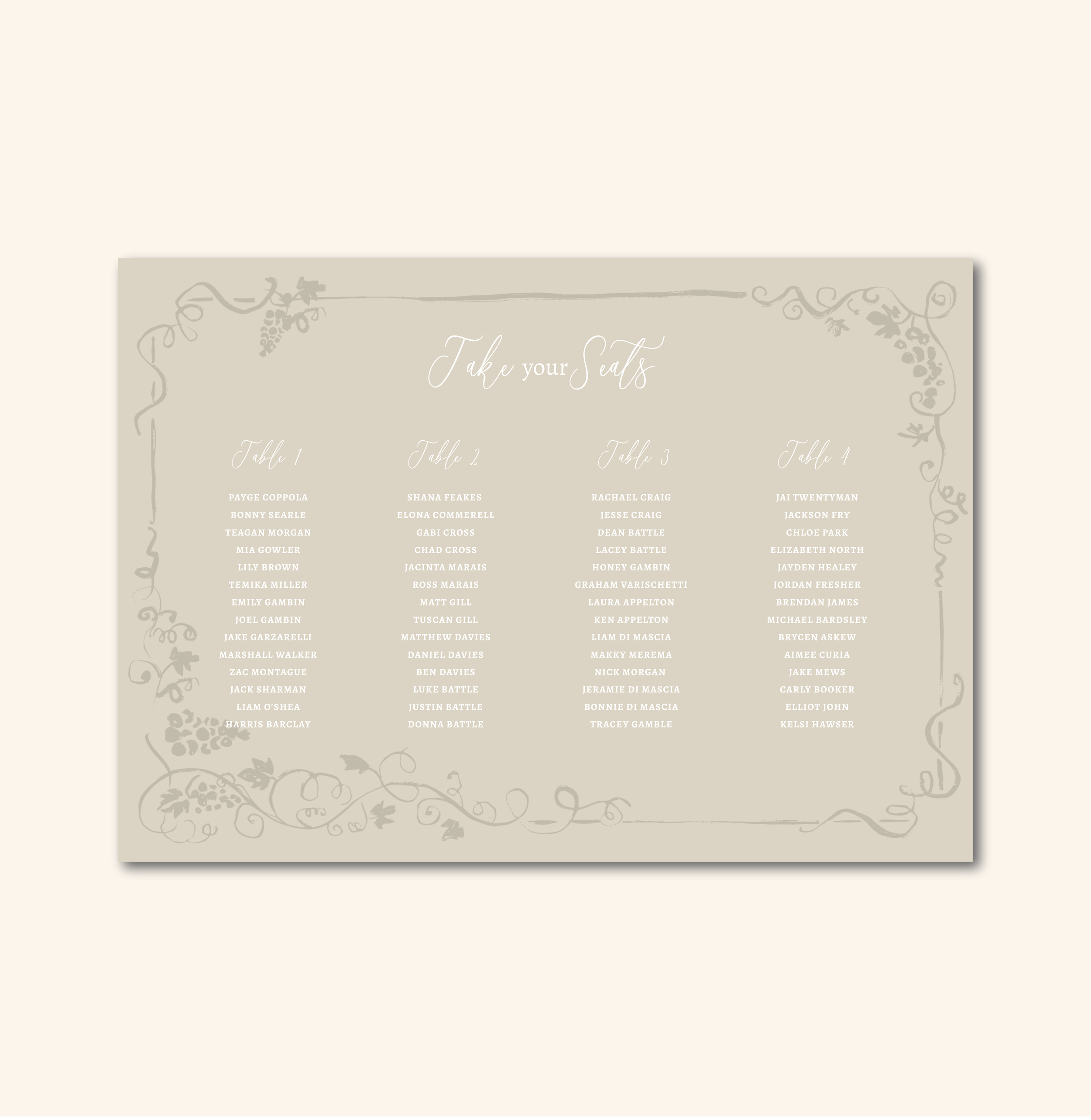 Davies Seating Chart Template (Option D)