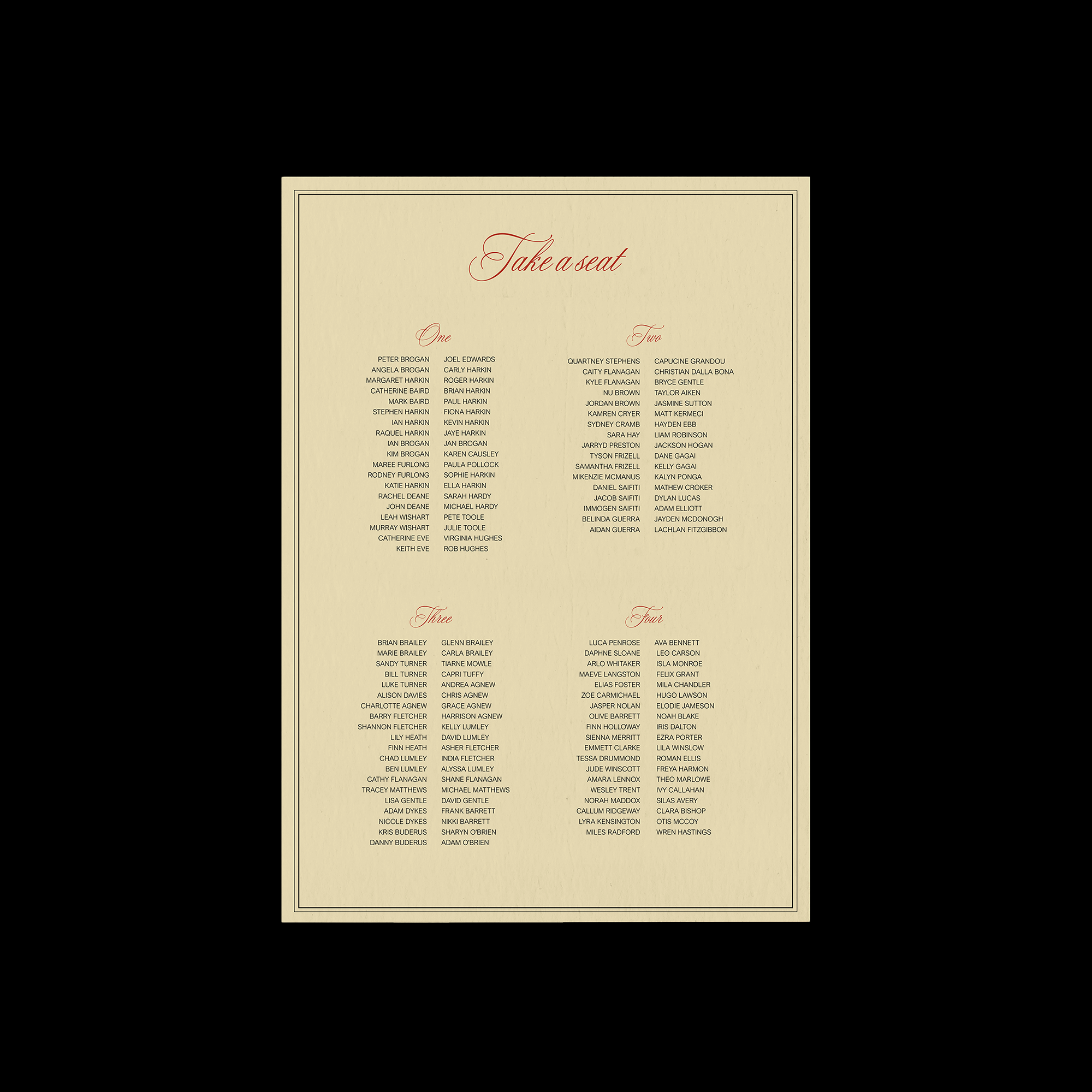Edgar Allan Poe Seating Chart Template (Option A)