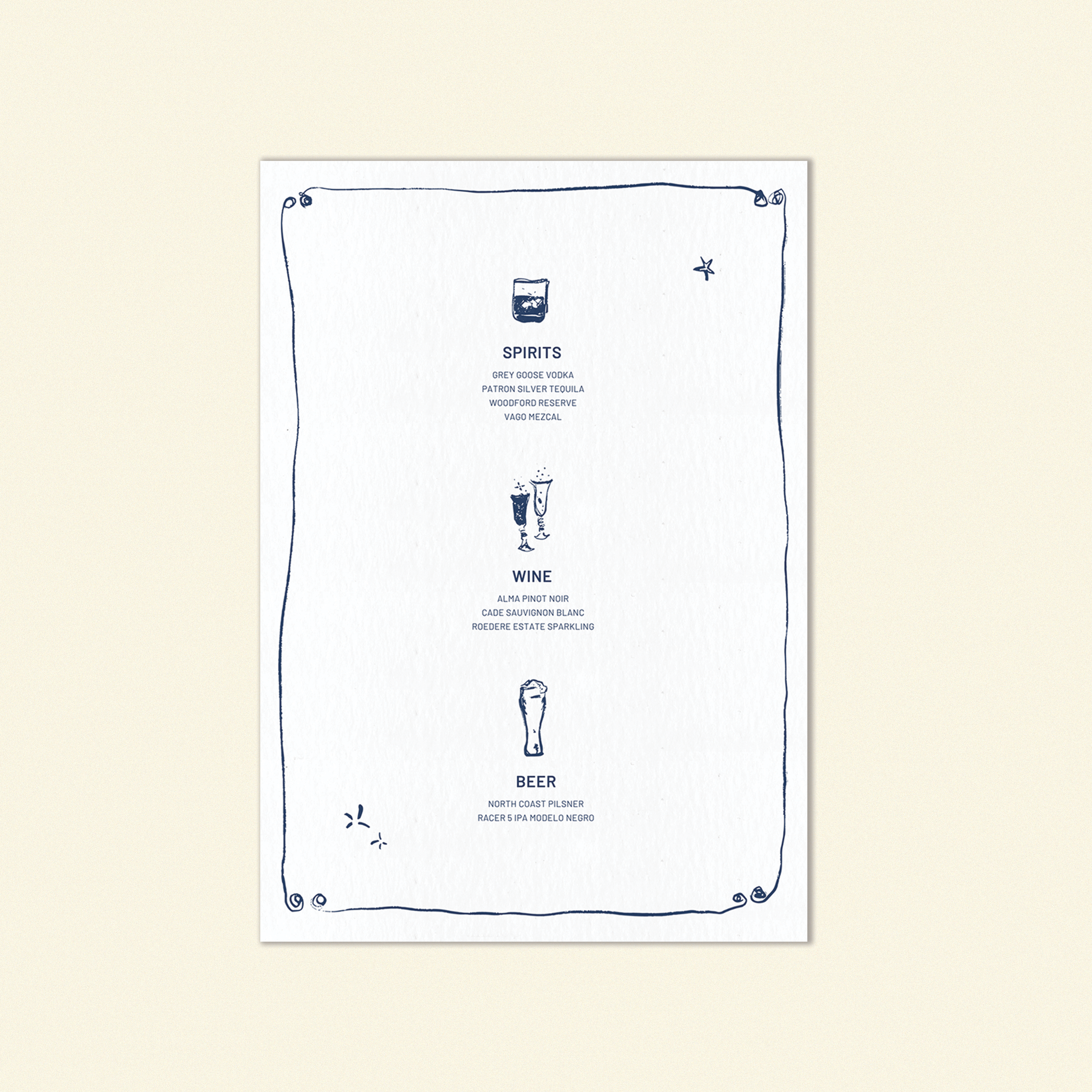 W.B Yeats Beverage Menu Template (Option C)