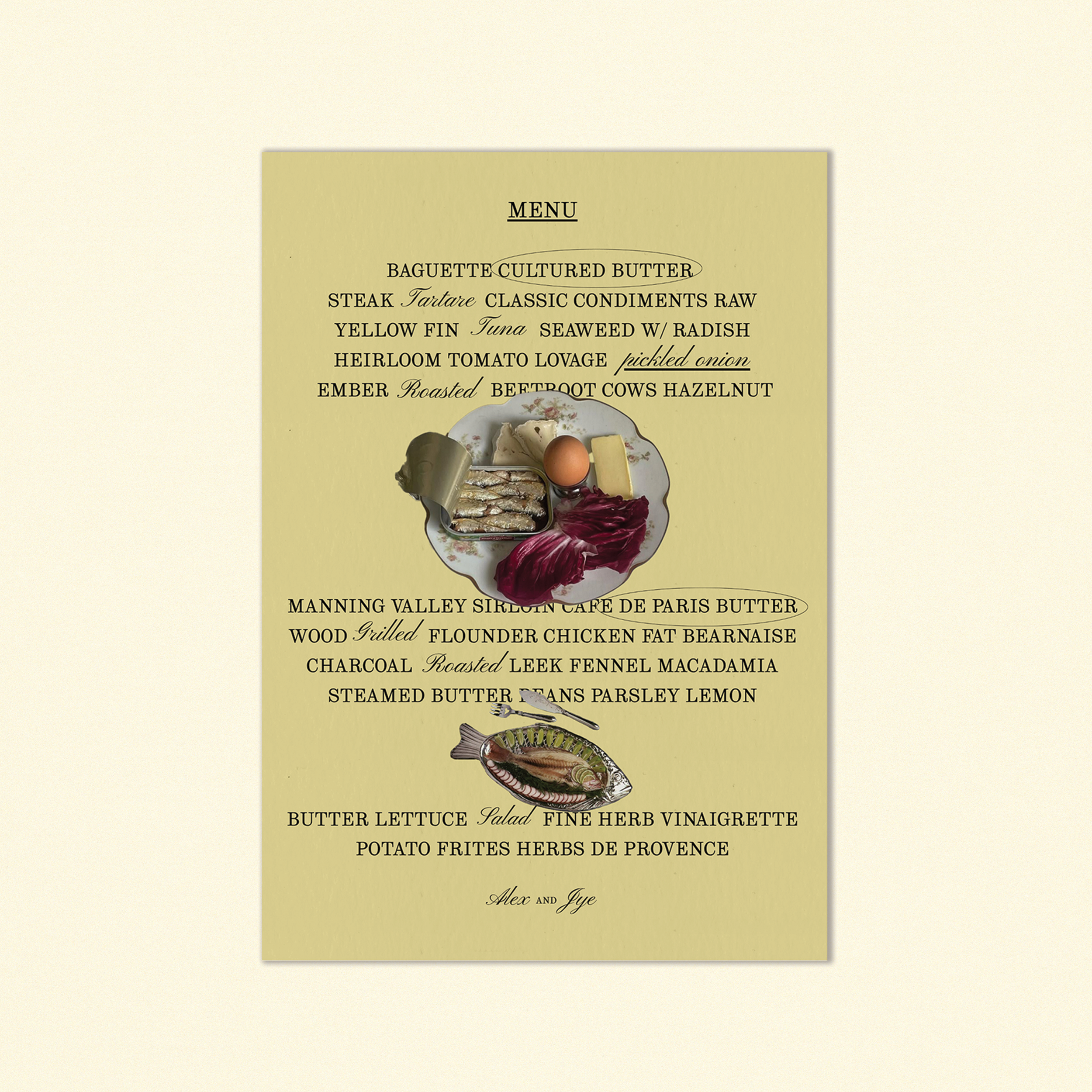 The Davidson Food Menu Template (Option A)
