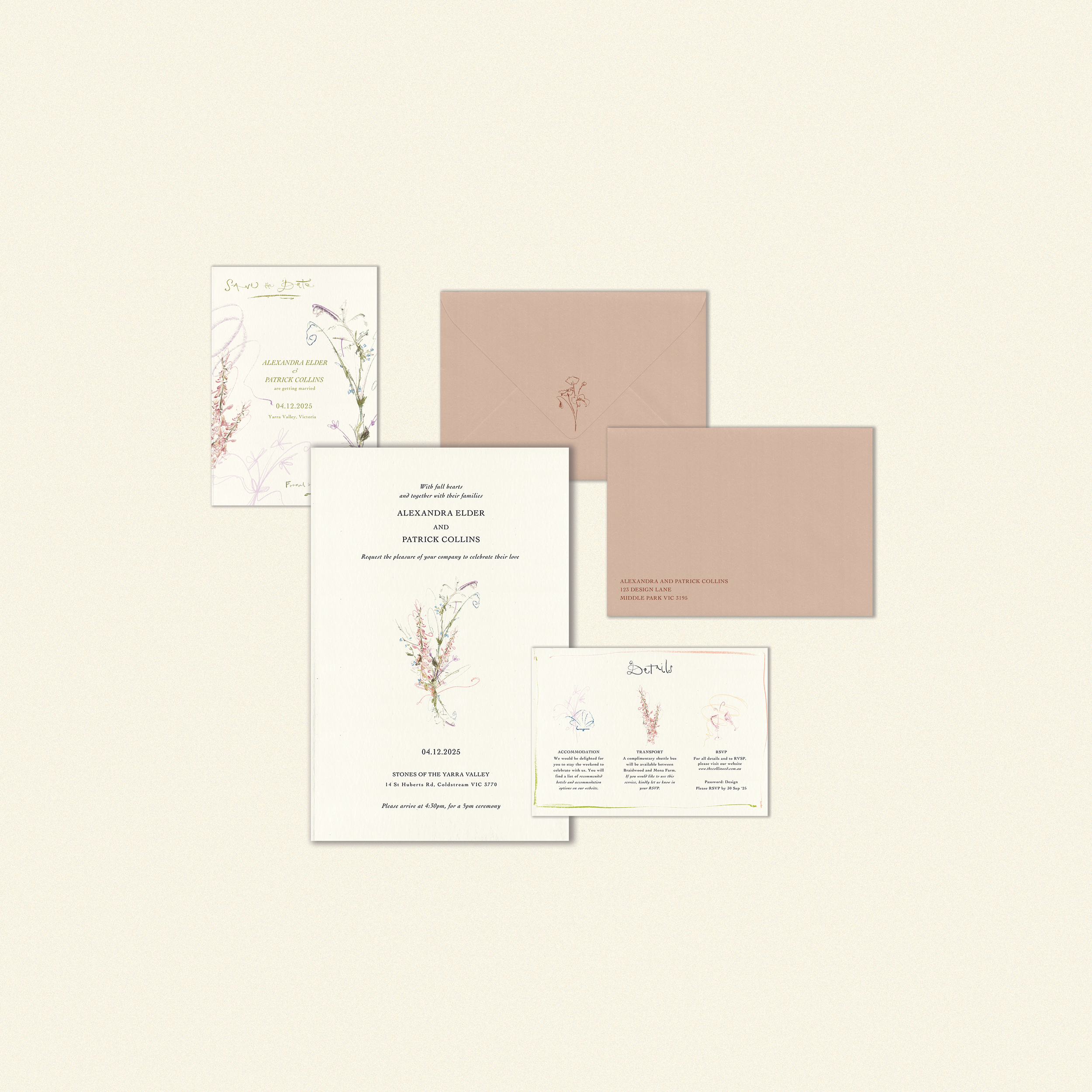 E.E Cummings Invitation Suite Templates (Option B)