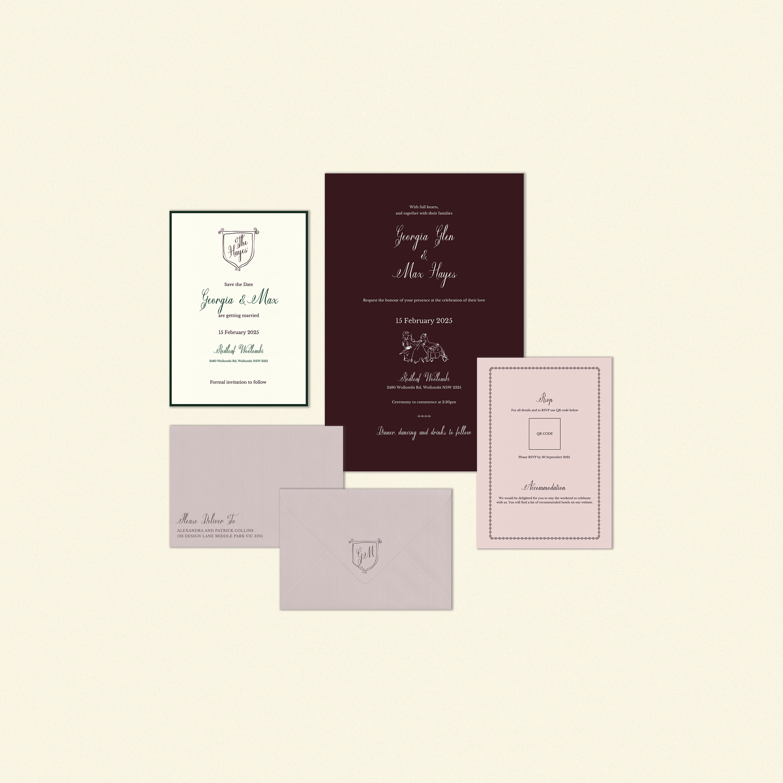 Hayes Invitation Suite Templates (Option A)