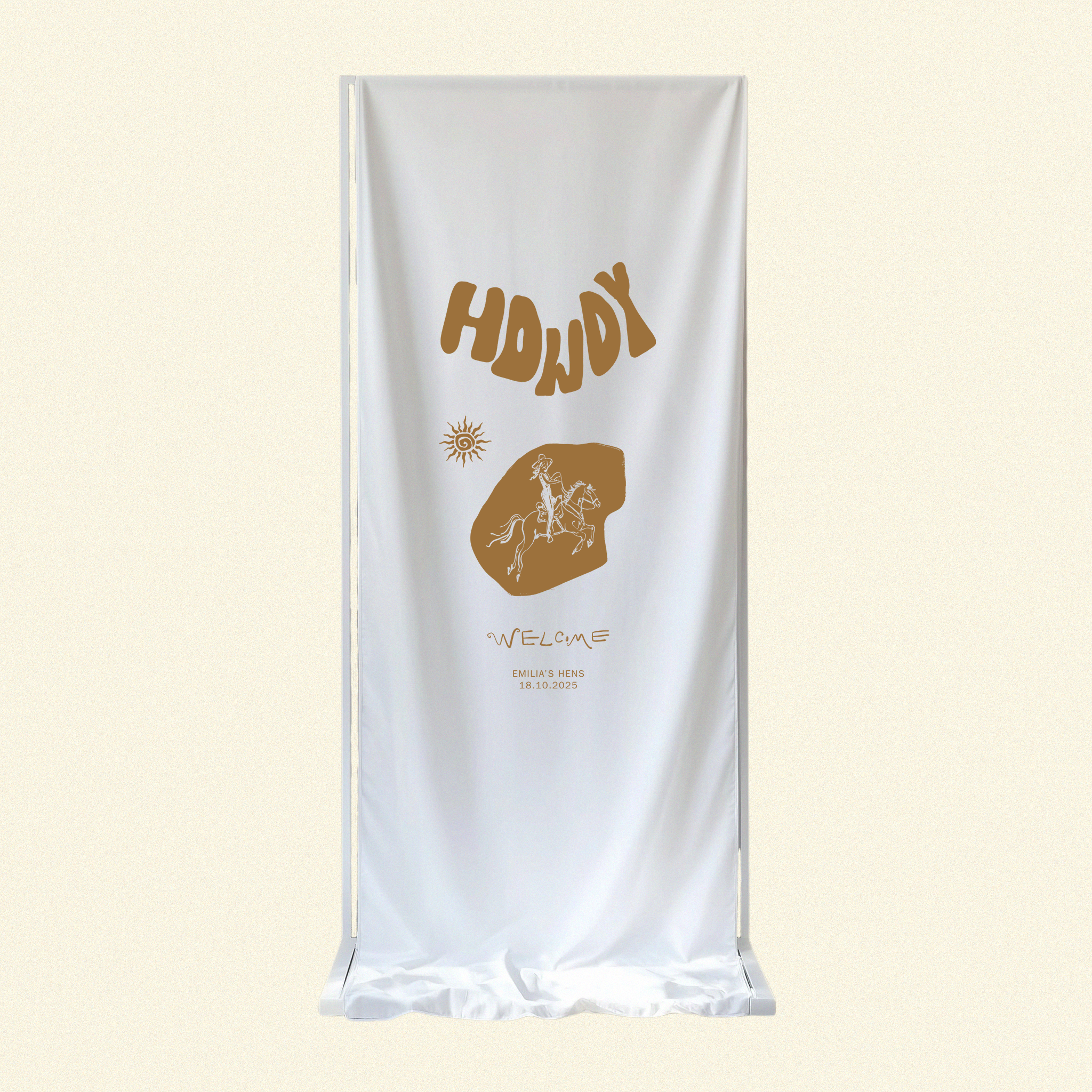 Spritz & Spurs Welcome Sign Linen Template (Option A)