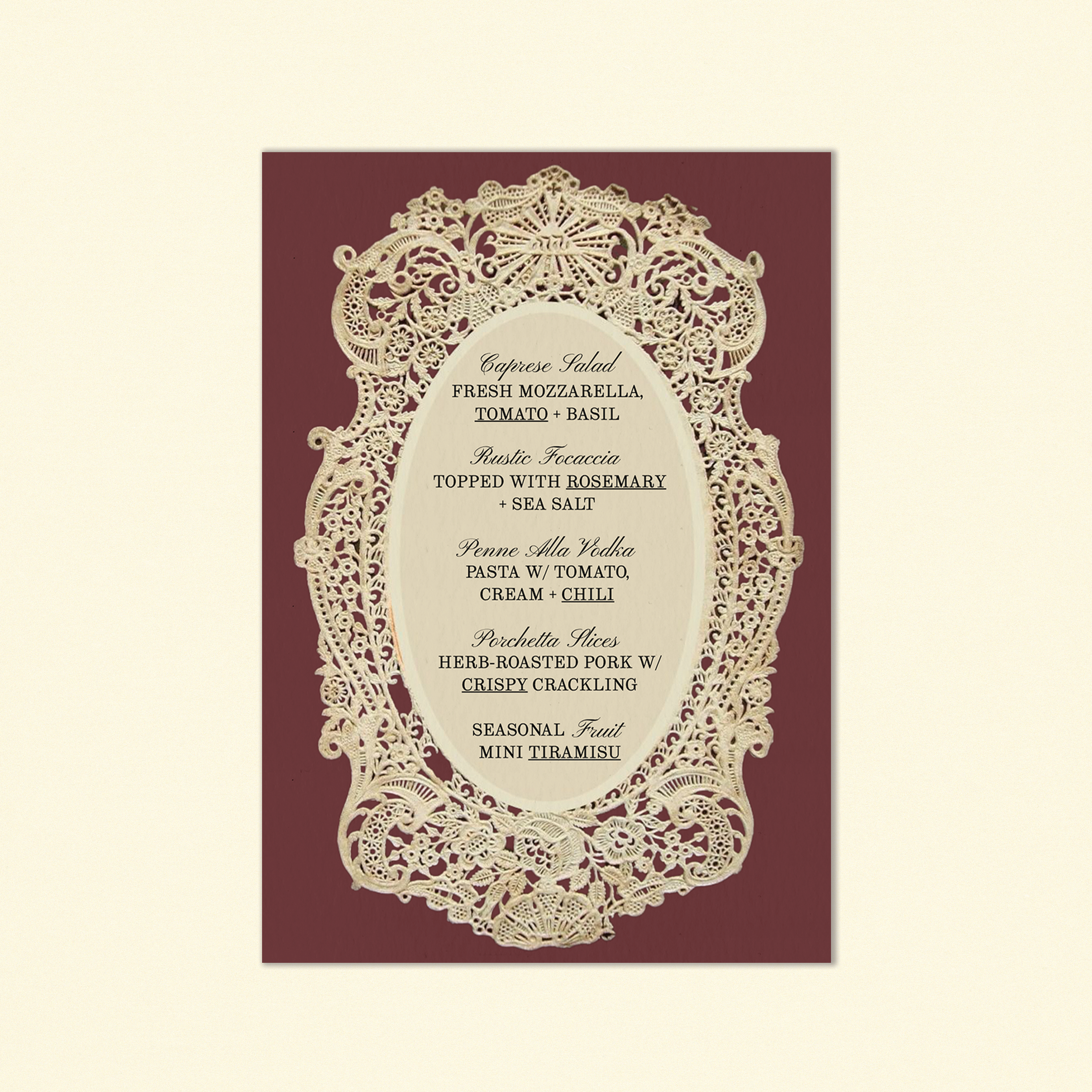 The Davidson Food Menu Template (Option C)