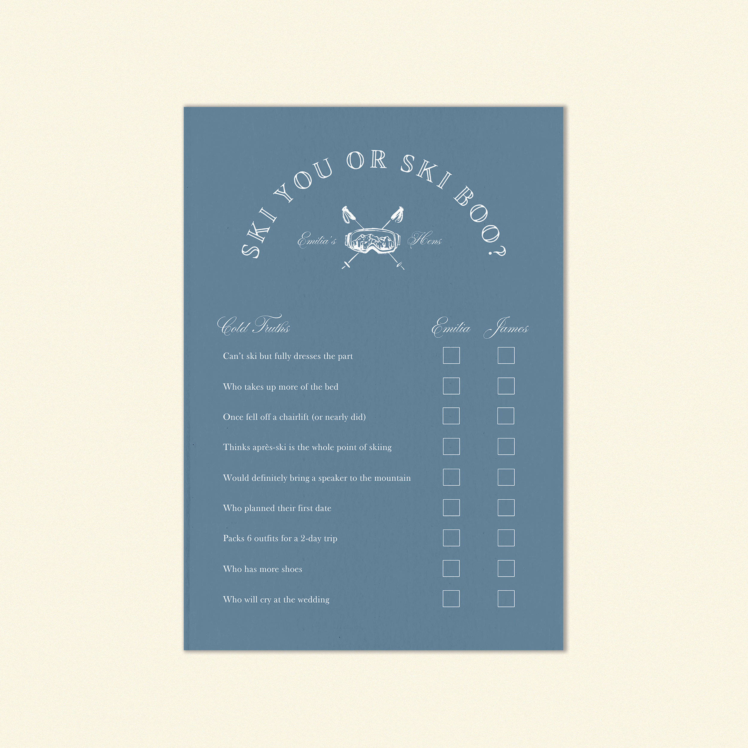 Après Ski Game Blue Template (Option B)