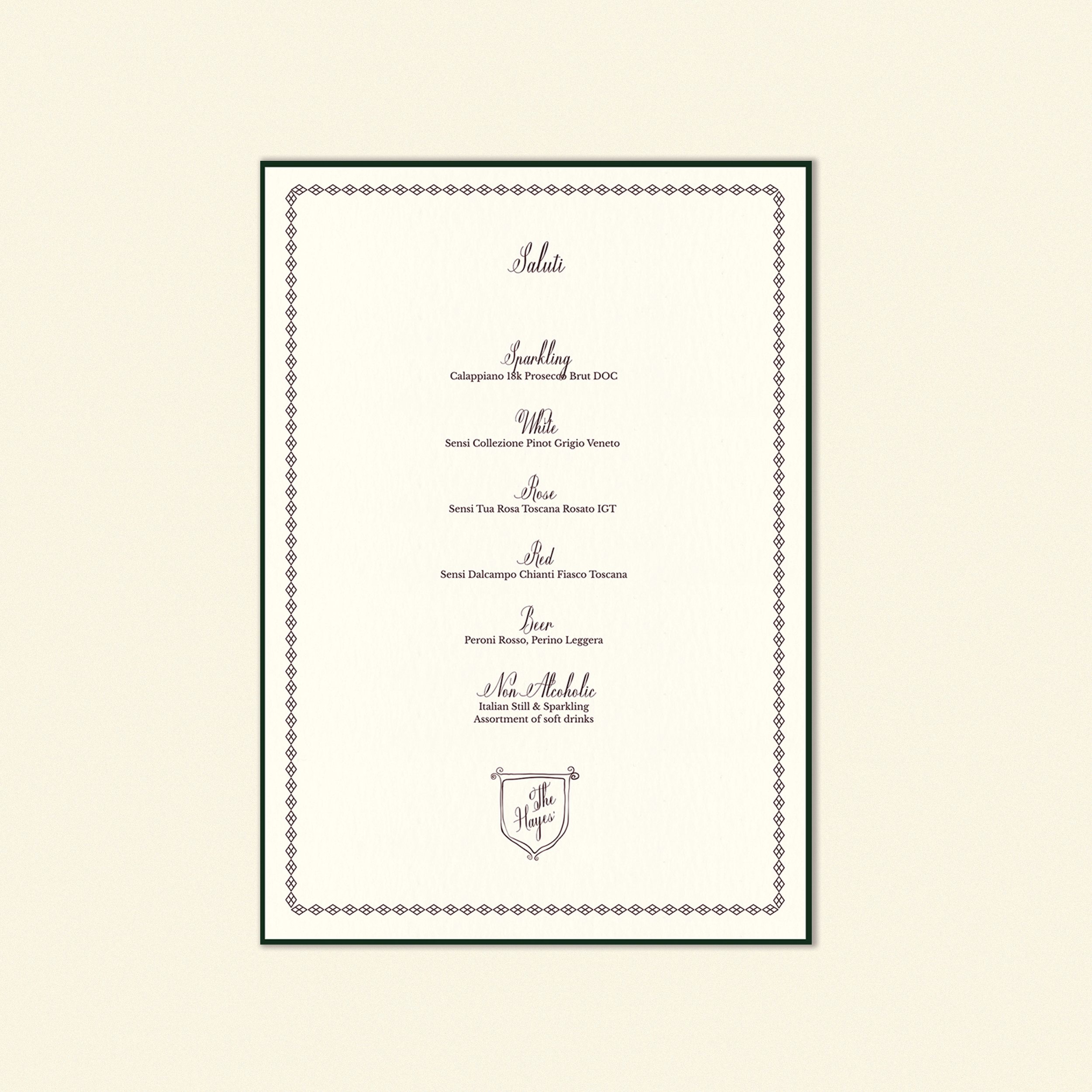 Hayes Beverage Menu Template (Option B)