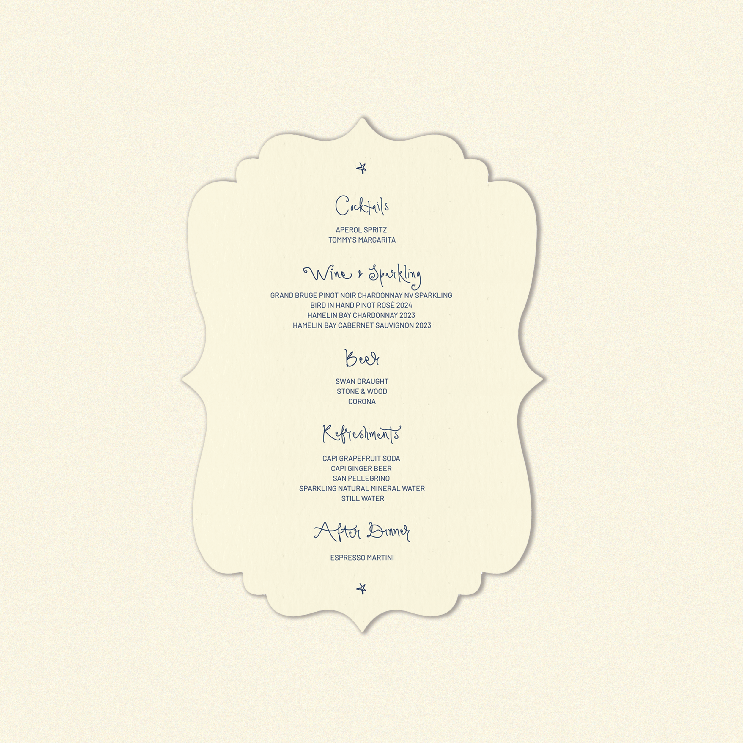 W.B Yeats Beverage Menu Template (Option B)