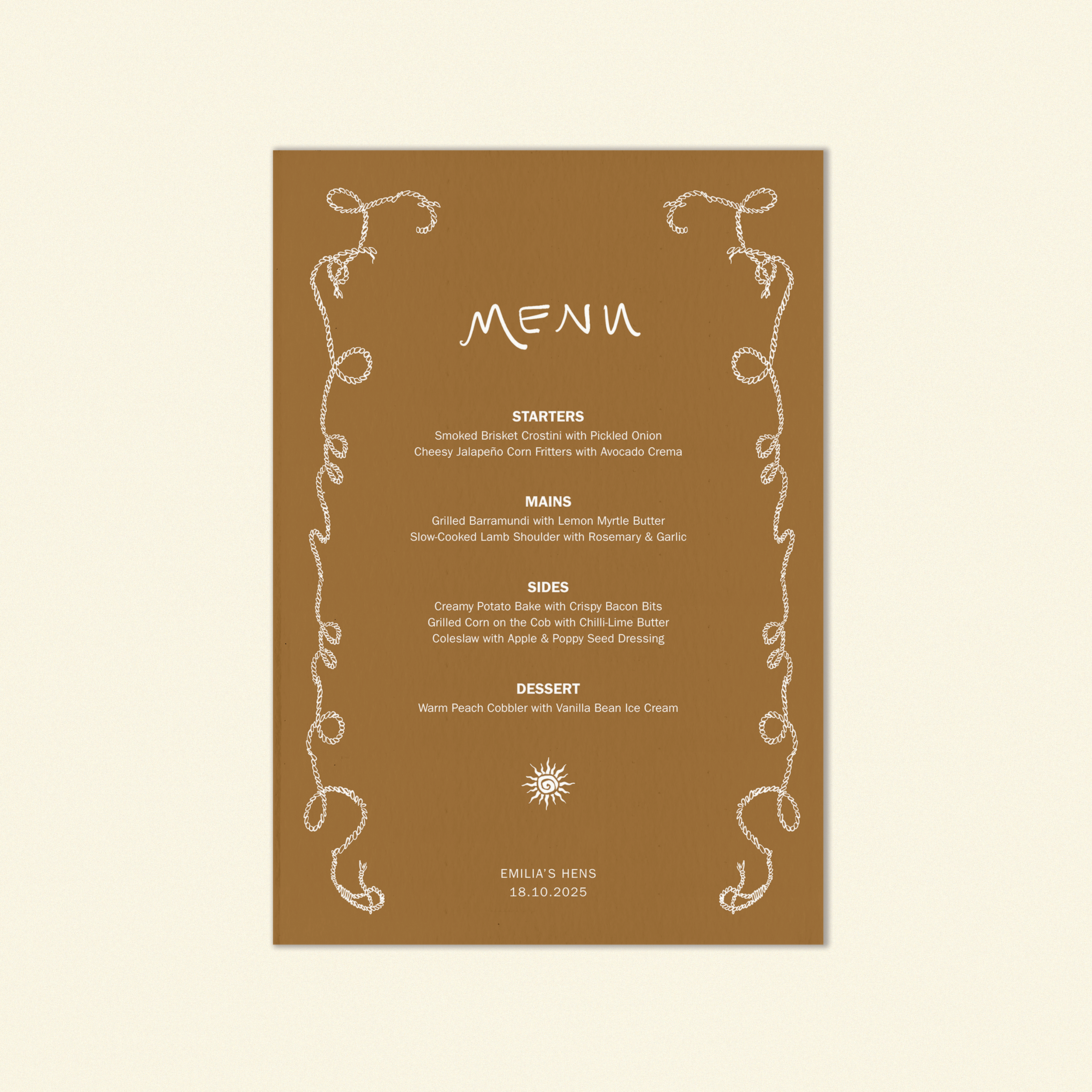 Spritz & Spurs Food Menu Brown Template (Option A)