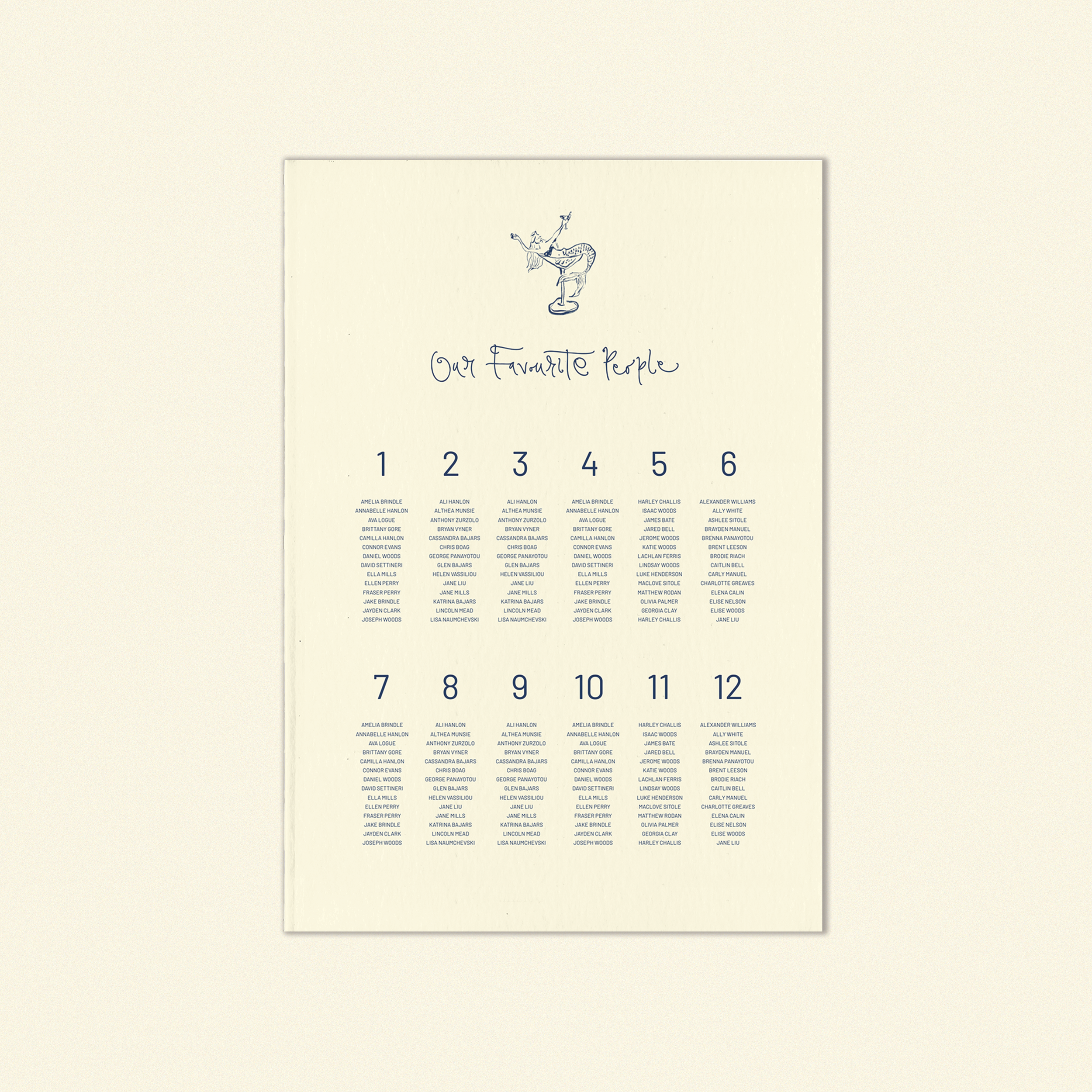 W.B Yeats Seating Chart Template (Option C)